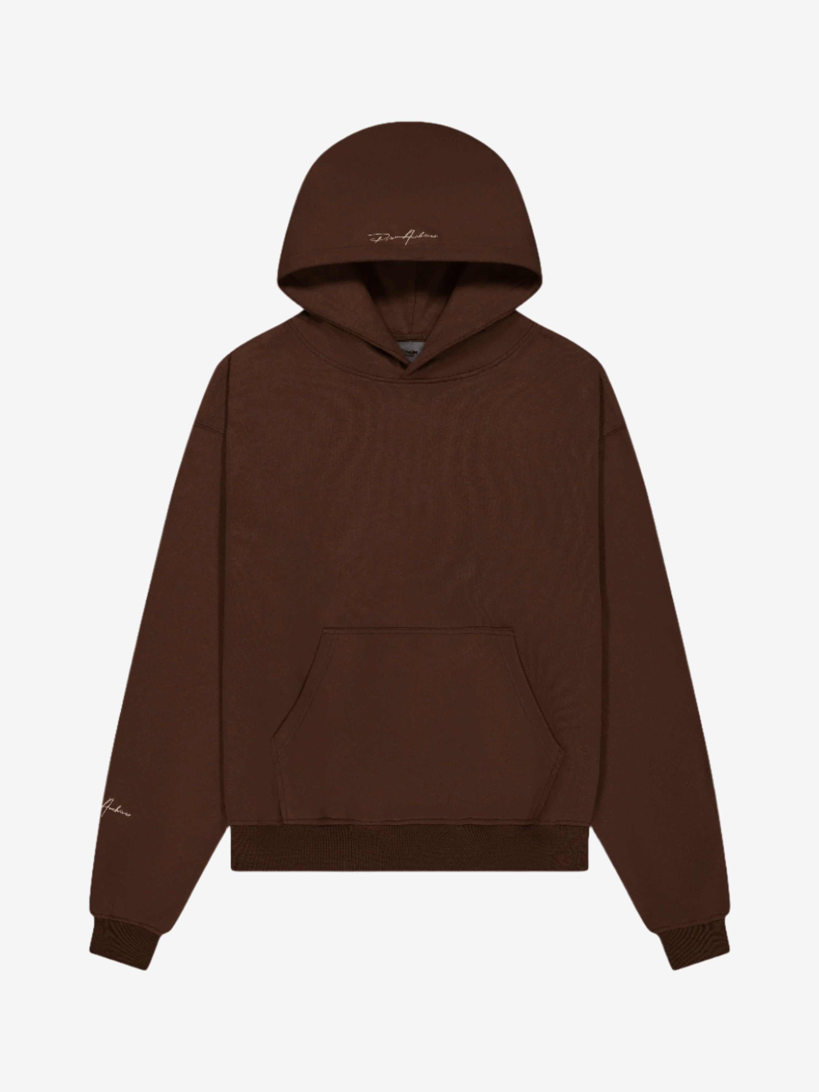 Prior Archives Prior Embroidery Logo Oversized Cropped Hoodie Cocoa