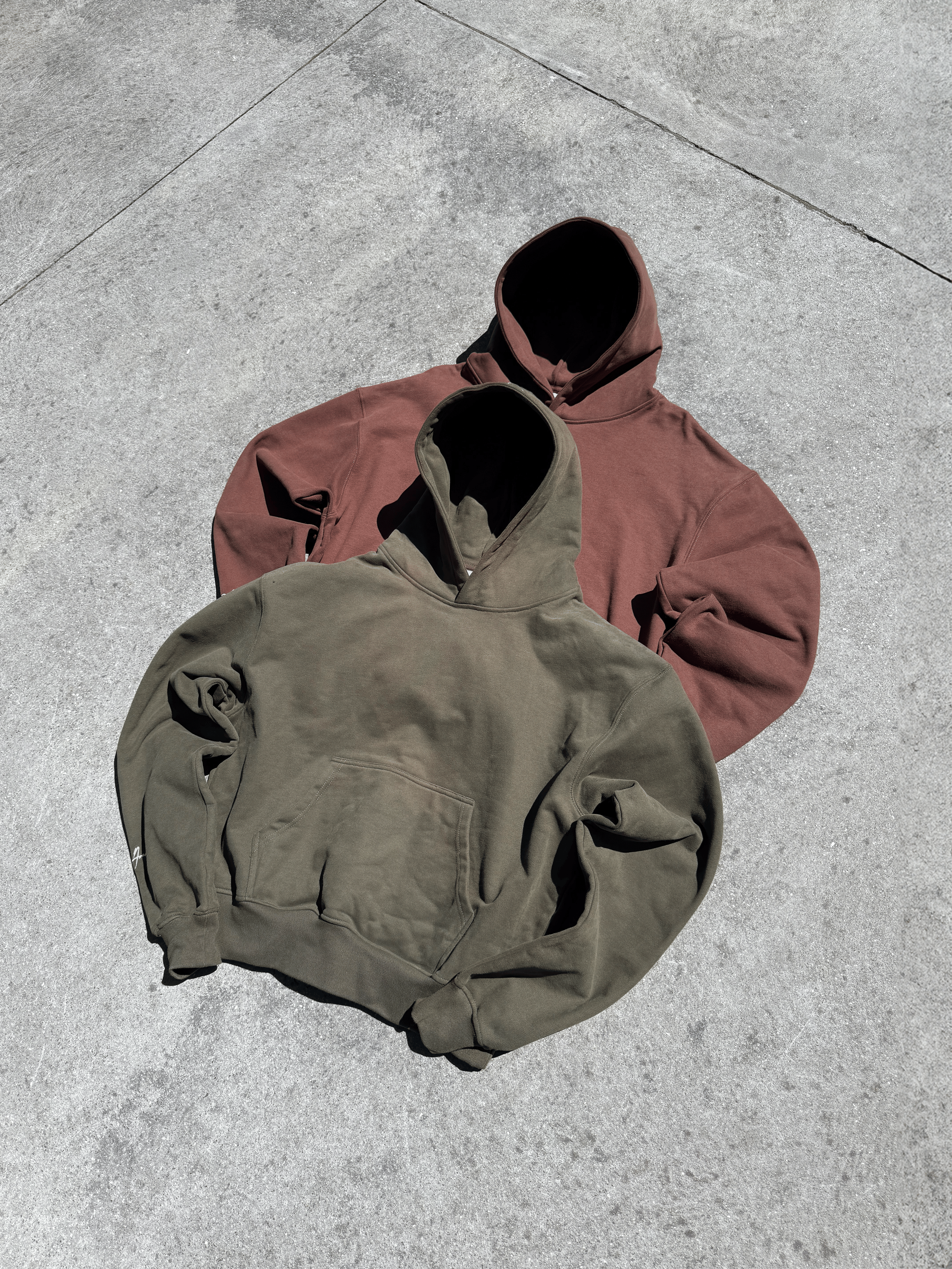 Prior Archives Prior Embroidery Logo Oversized Cropped Hoodie Cocoa