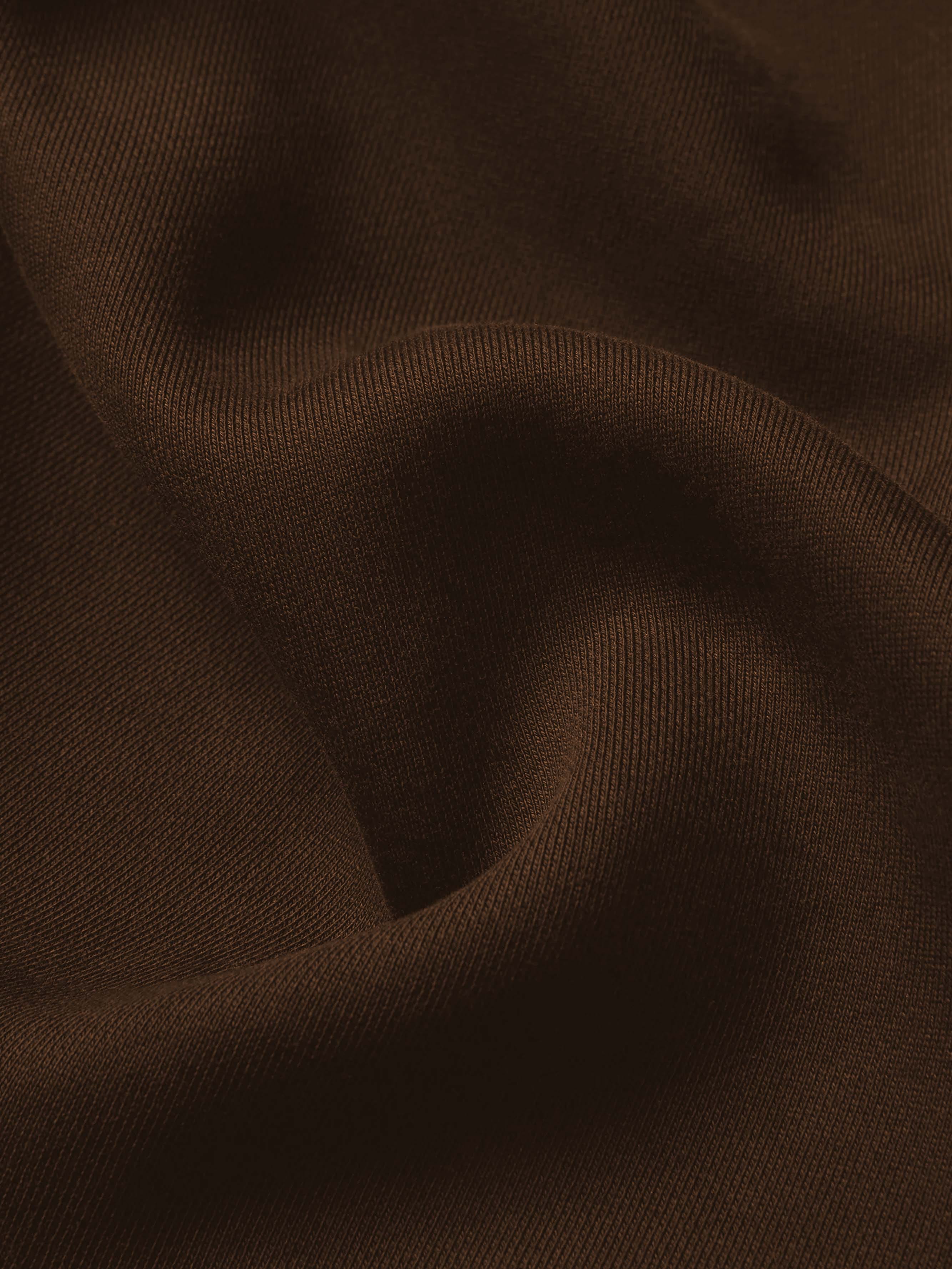 Prior Archives Prior Embroidery Logo Oversized Cropped Hoodie Cocoa