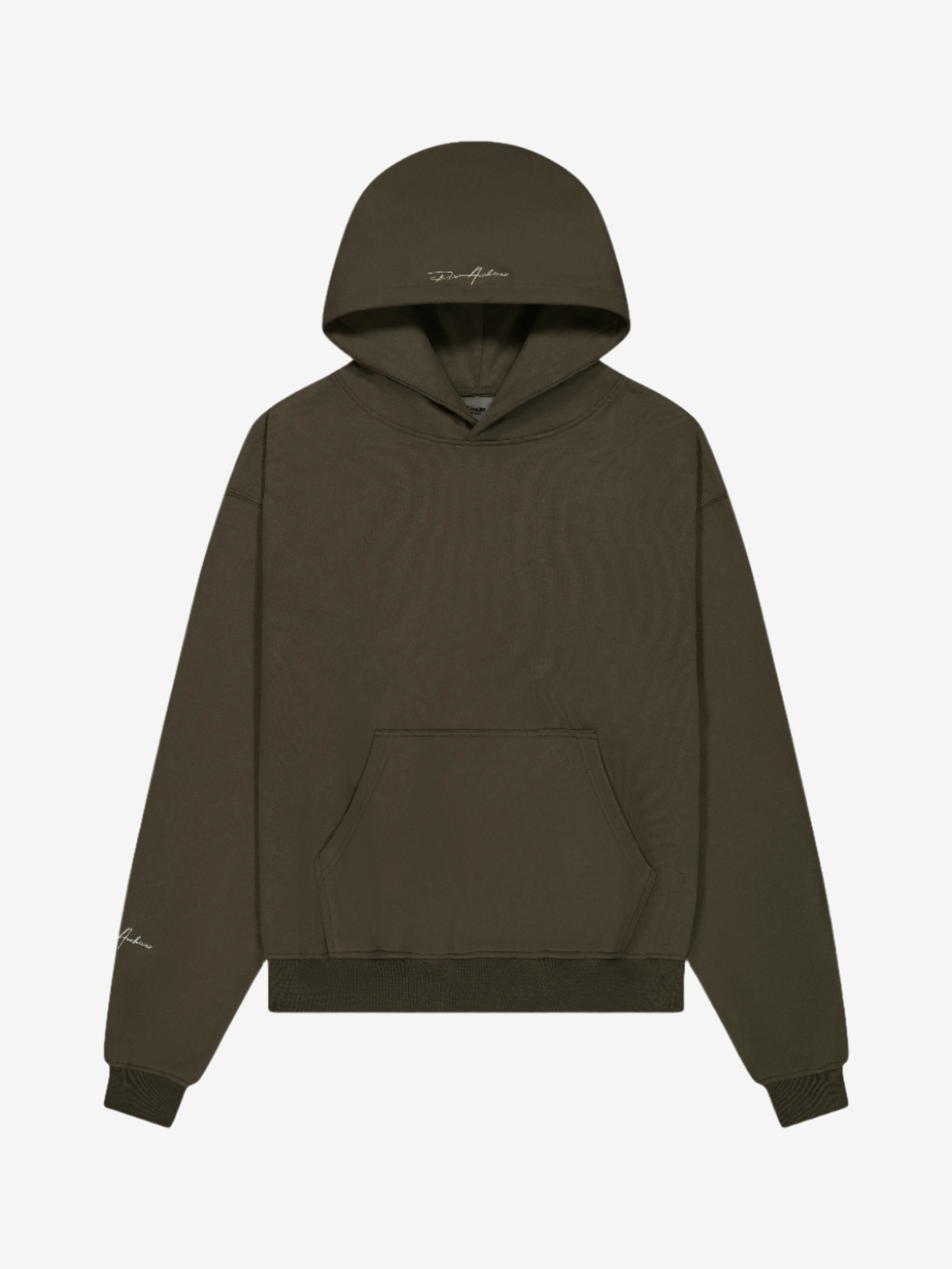 Prior Archives Prior Embroidery Logo Oversized Cropped Hoodie Oil