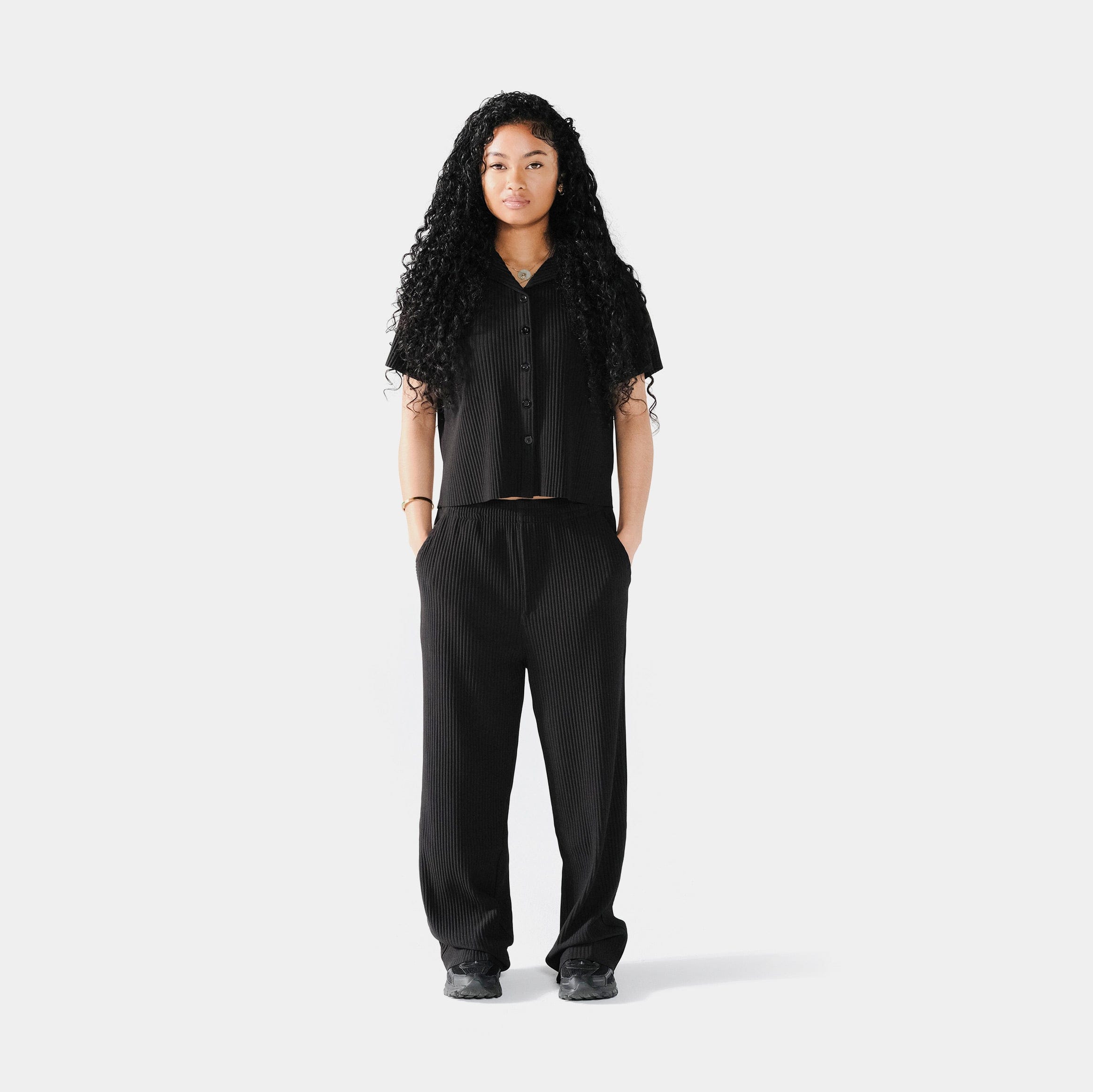 SACRE Pleated Joggers Womens Pants (Black)