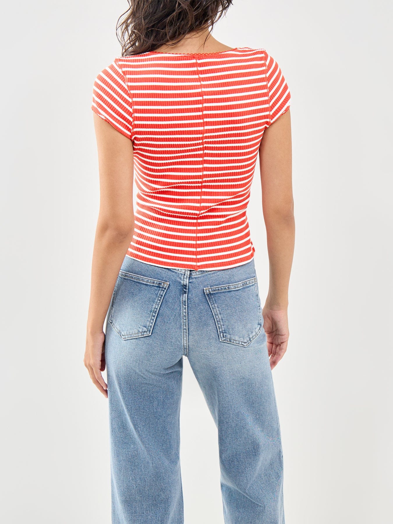 Free People Most Wanted Striped Cardigan Red