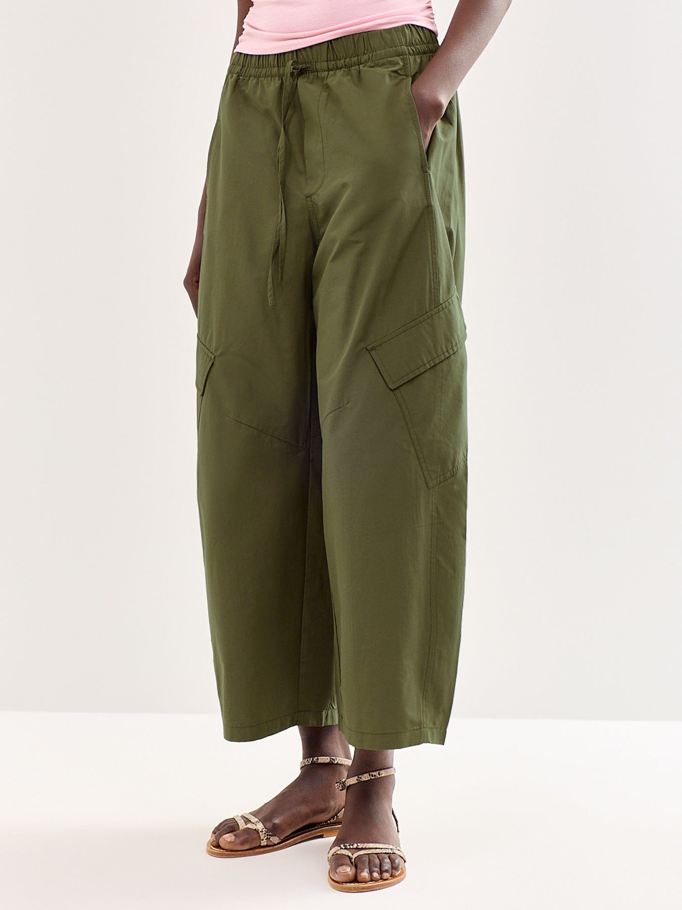ONLY Ayana Mid Rise Barrel Cargo Trousers Green