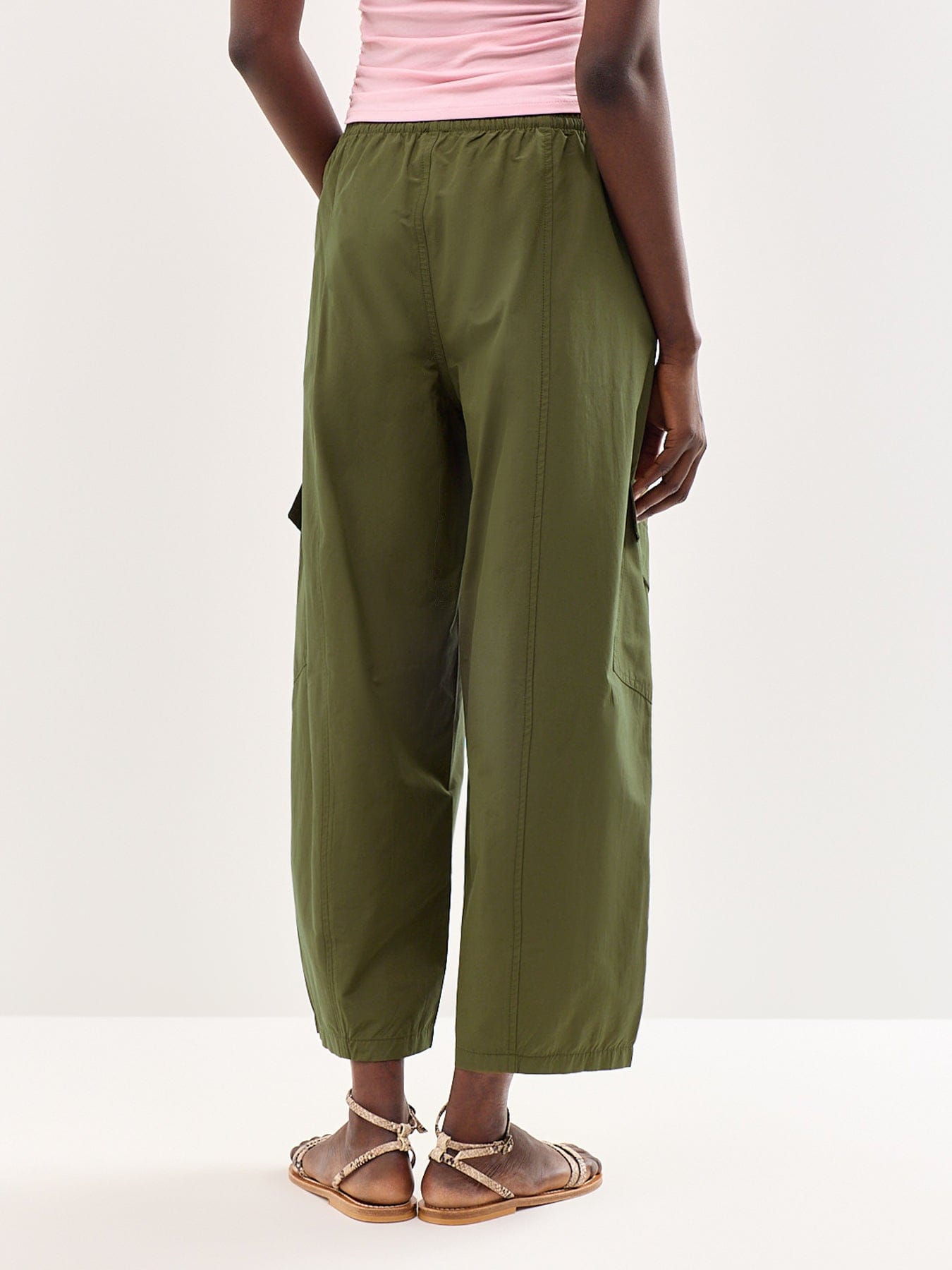 ONLY Ayana Mid Rise Barrel Cargo Trousers Green
