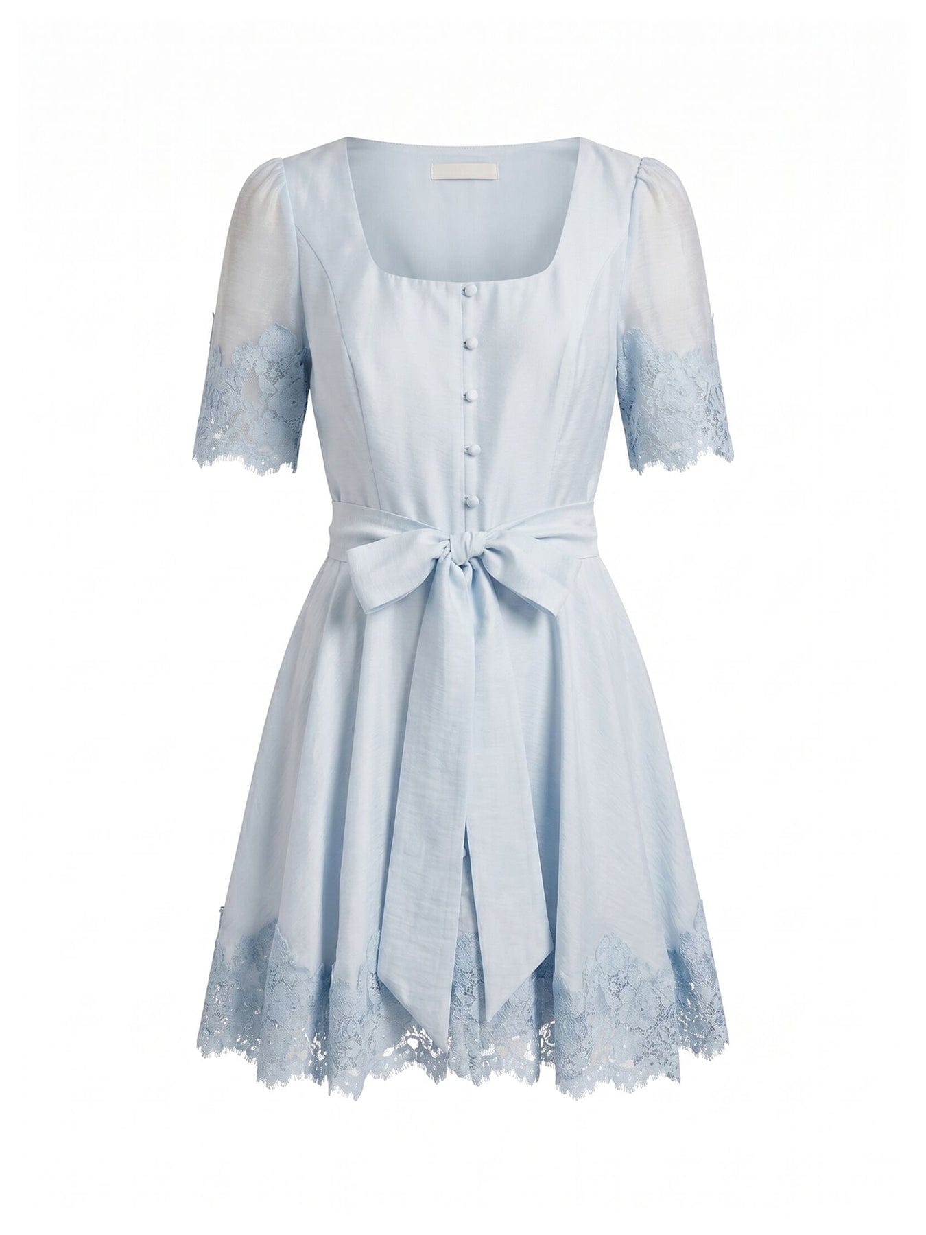 Forever New Alana Lace Trim Mini Dress Blue