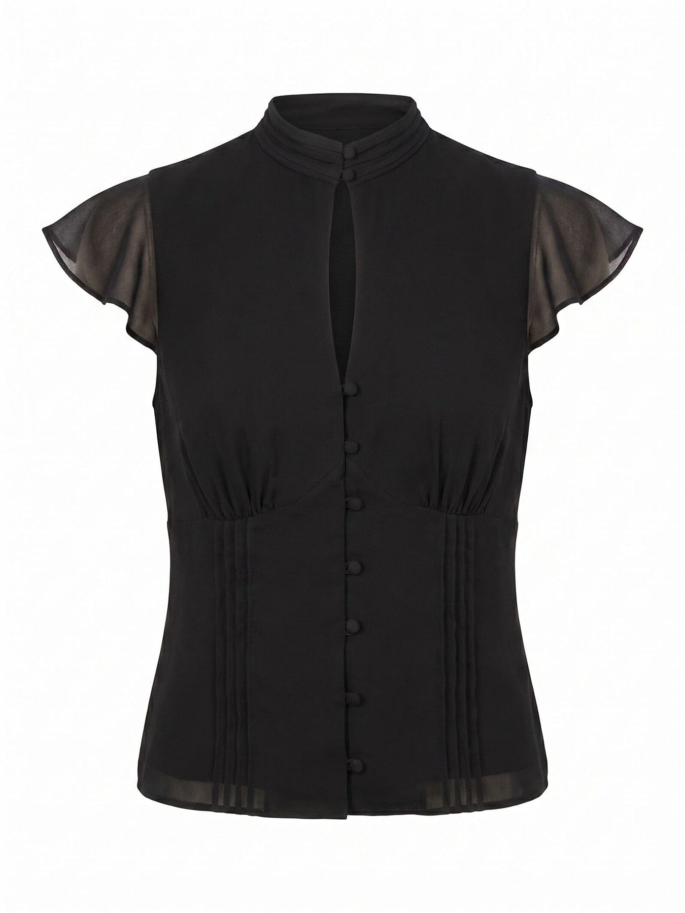 Forever New Eden Keyhole Blouse Black