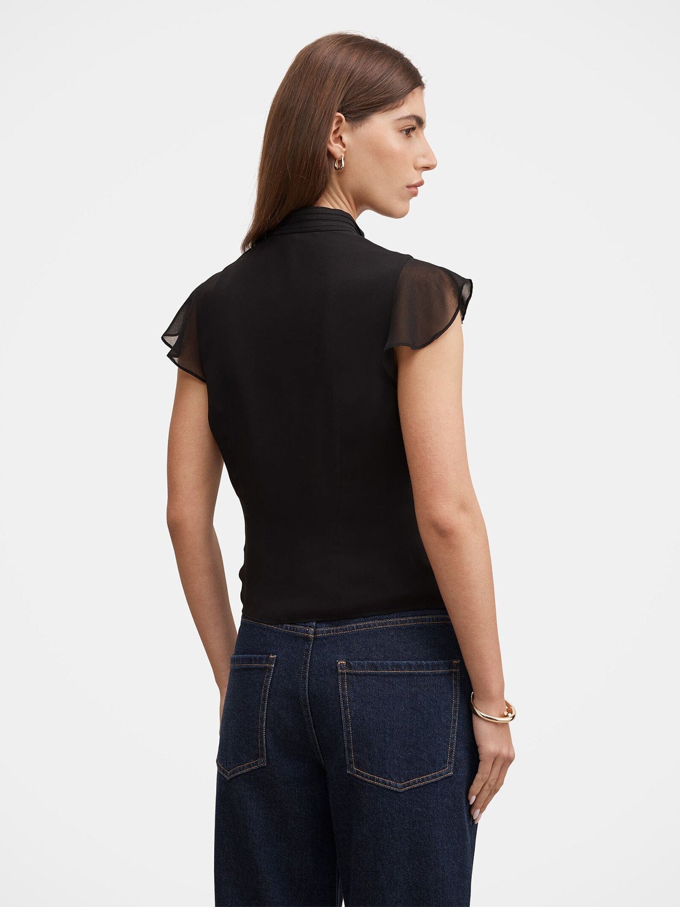 Forever New Eden Keyhole Blouse Black