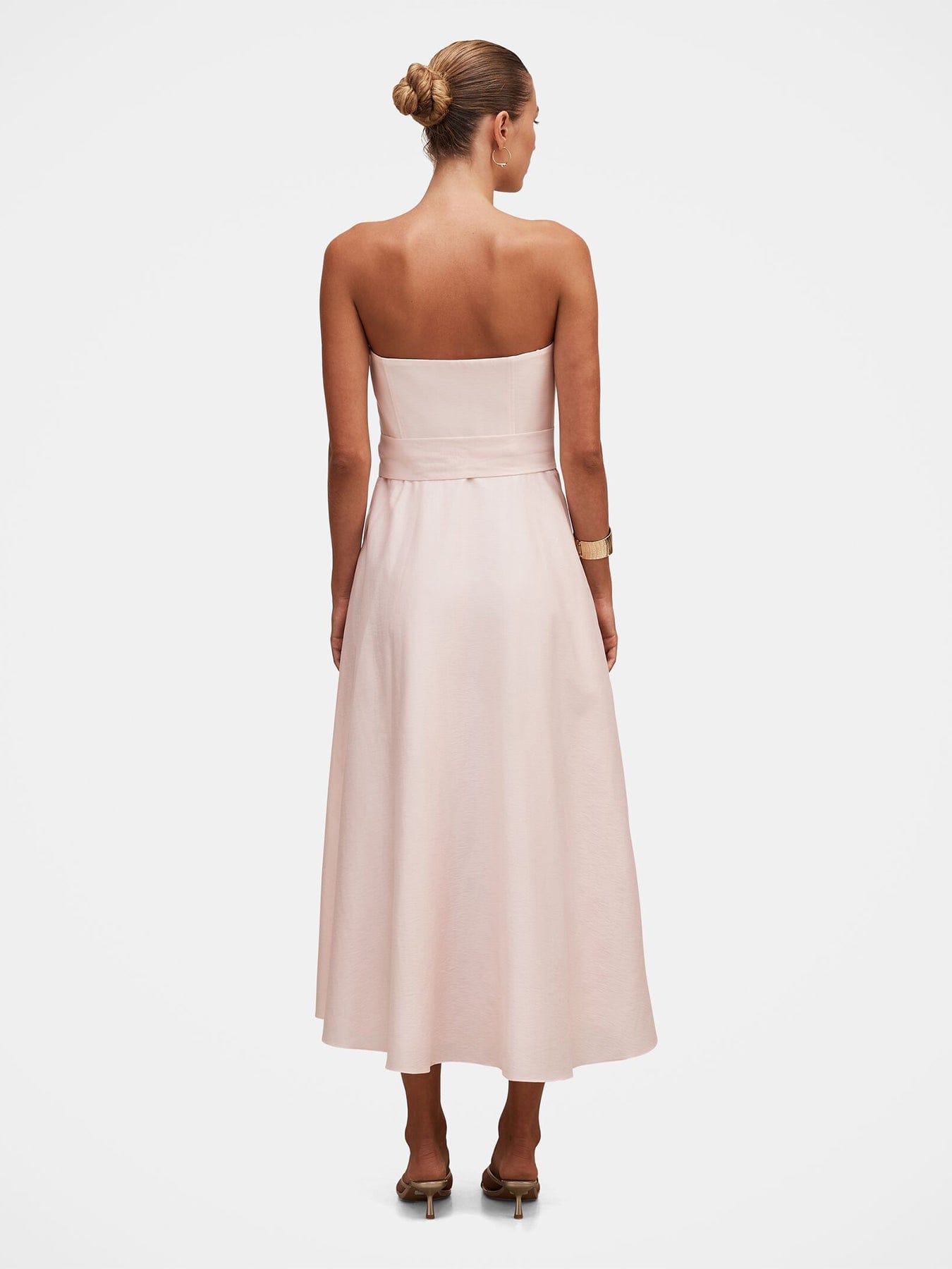Forever New Daniella Strapless Midi Dress Pink