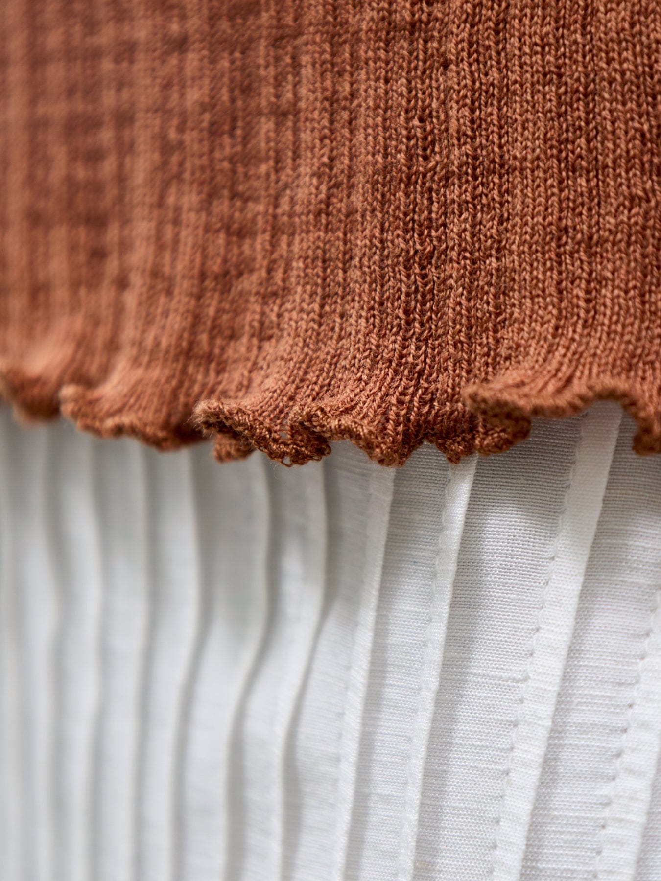 Nobody's Child Rib & Ruffle Sheer Knit Vest Red