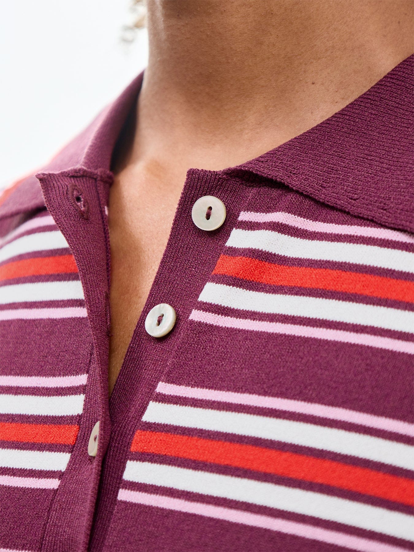 Nobody's Child Waisted Polo Knit Top Multi
