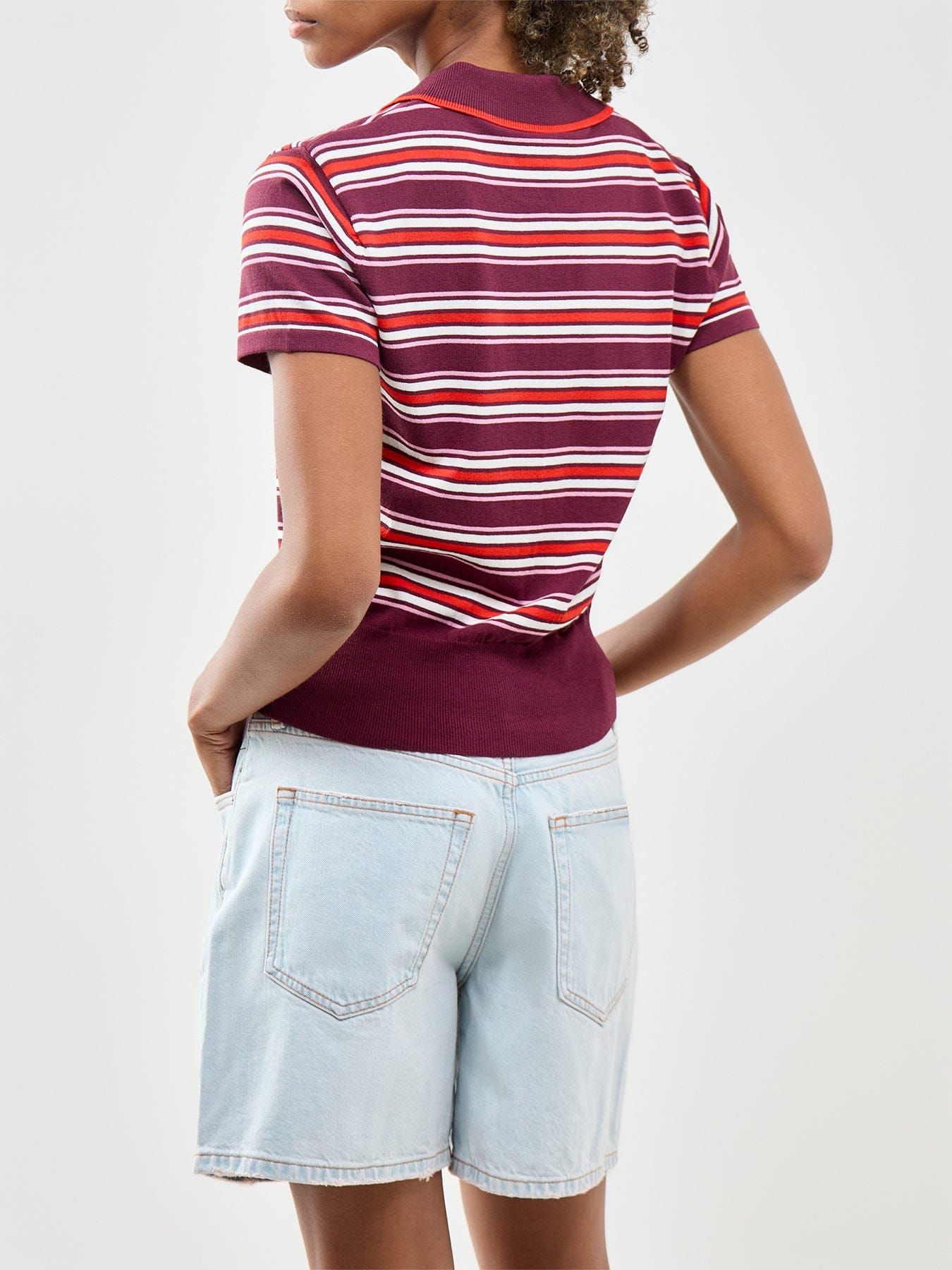 Nobody's Child Waisted Polo Knit Top Multi