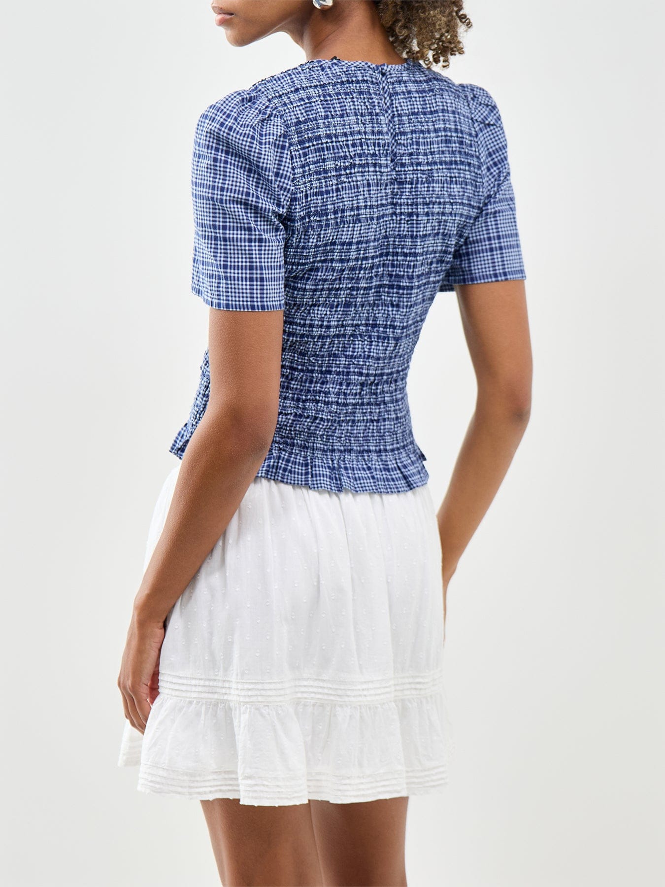 Nobody's Child Nat Shirred Blouse Blue