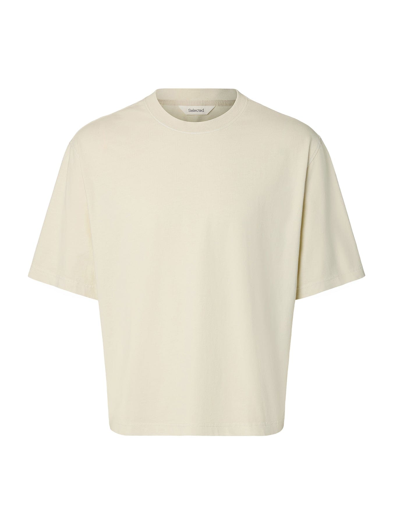 Selected Boxy Fit T - Shirt Cream