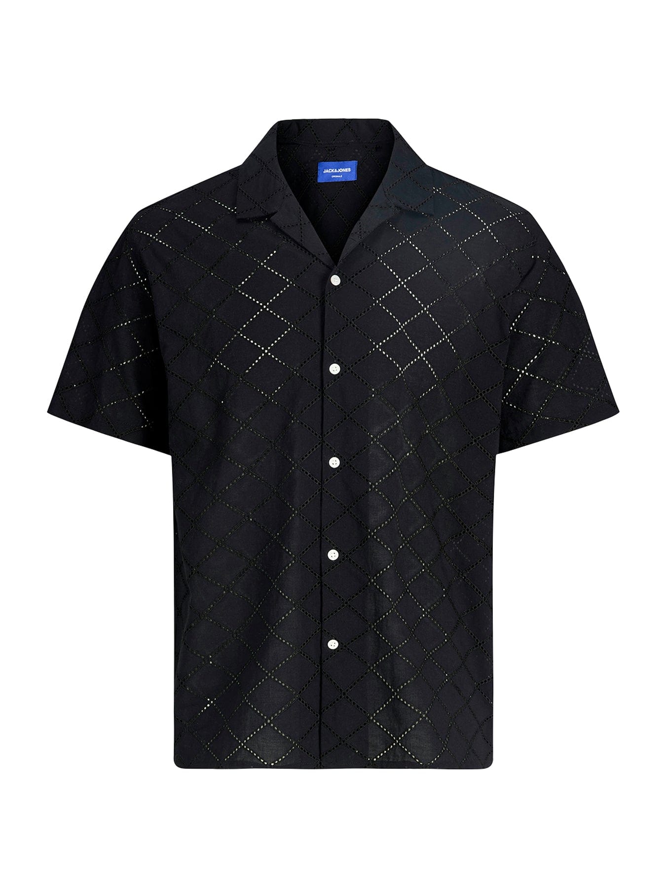 Jack & Jones Summer Luke Anglaise Resort Short Sleeve Shirt Black