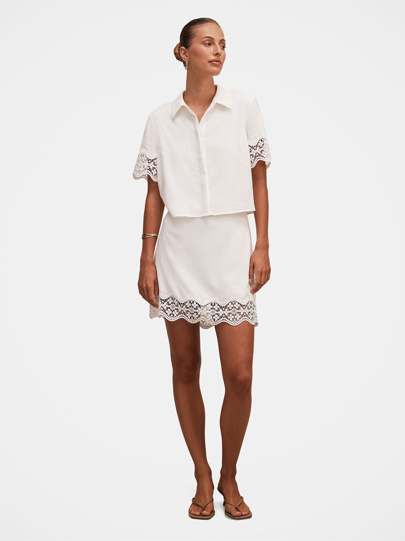 Forever New Skye Trim Detail Mini Skirt White