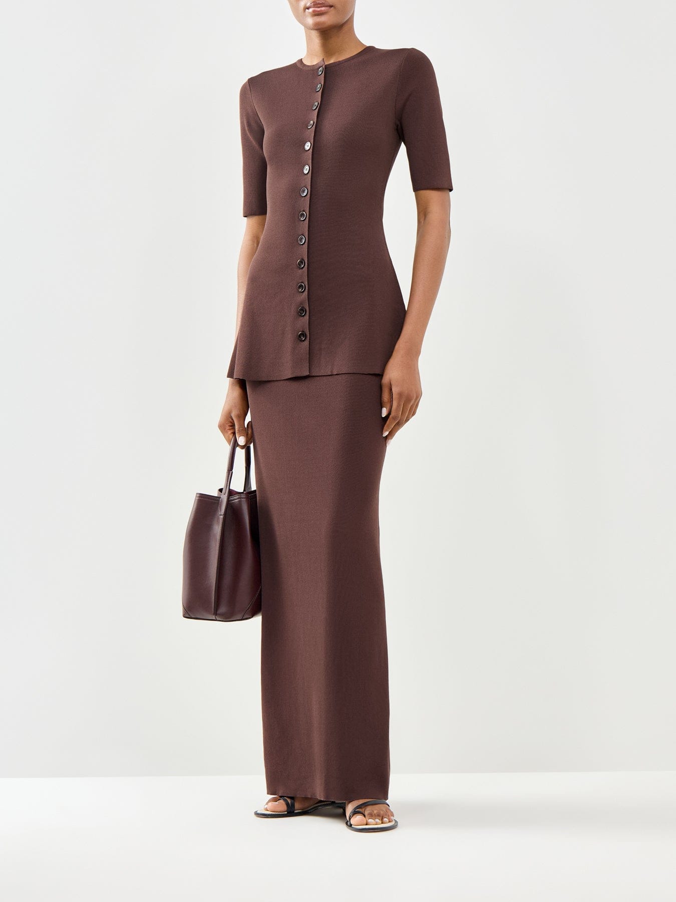 Pretty Lavish Lilah Maxi Skirt Brown