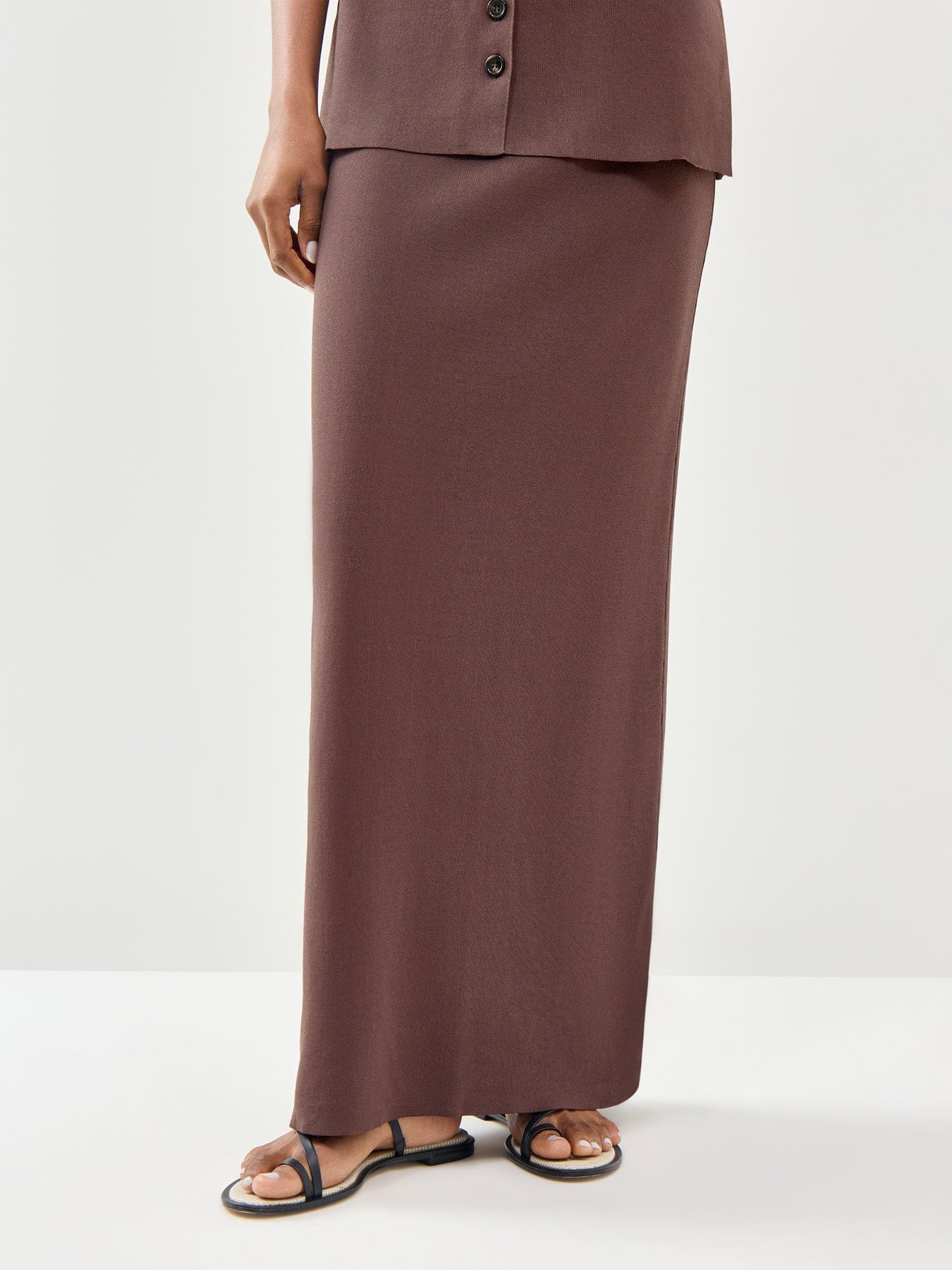Pretty Lavish Lilah Maxi Skirt Brown