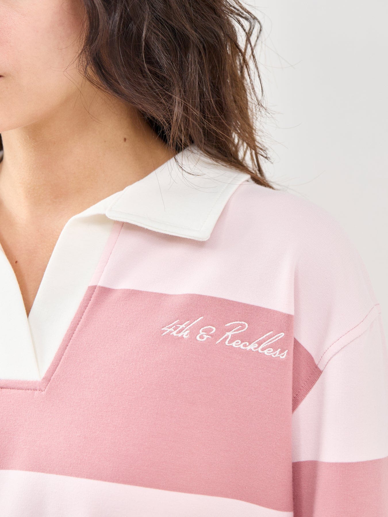 4th & Reckless Hailey Long Sleeve Polo Shirt Multi