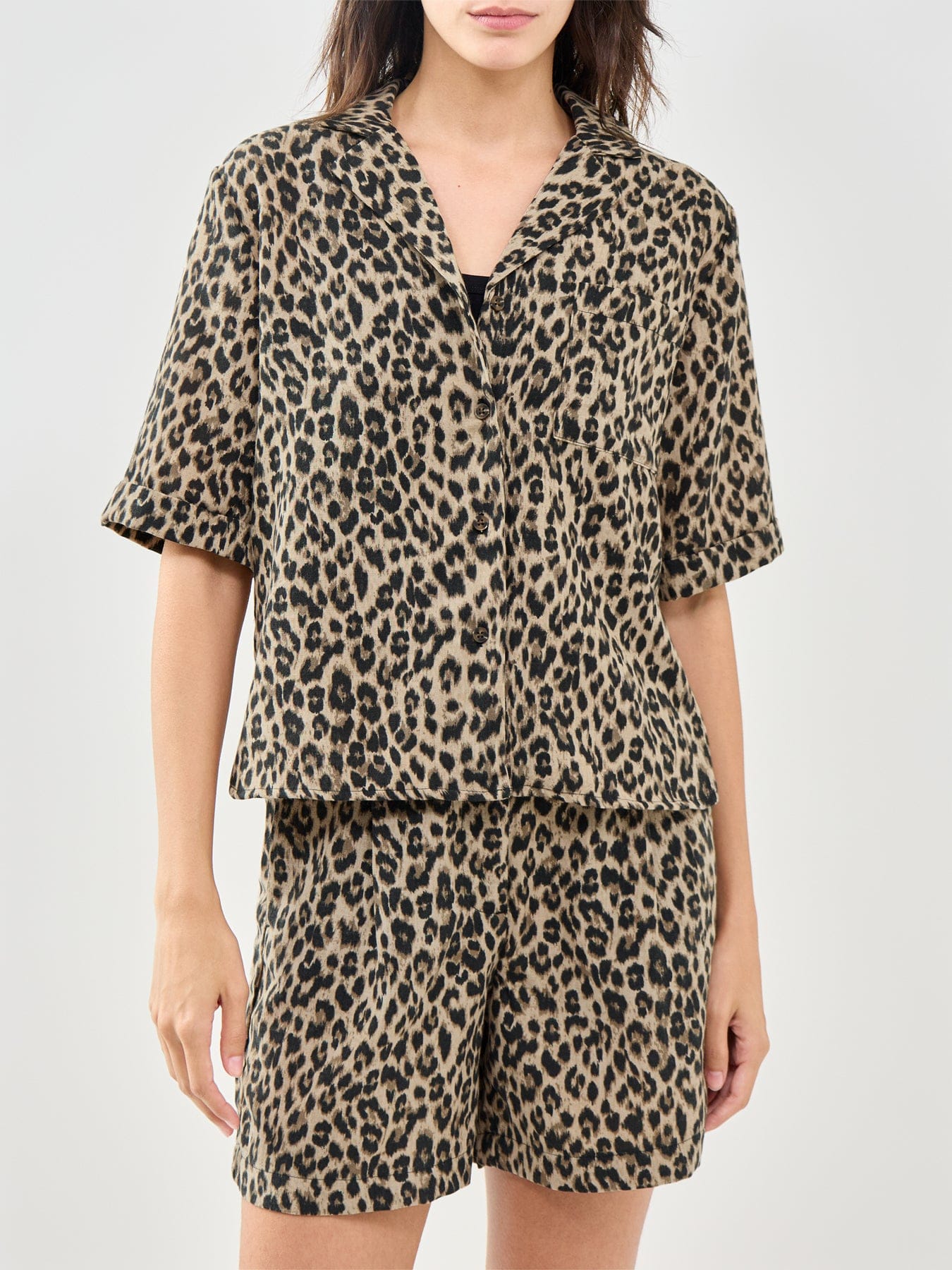 ONLY Emmia Short Sleeve Shirt Brown