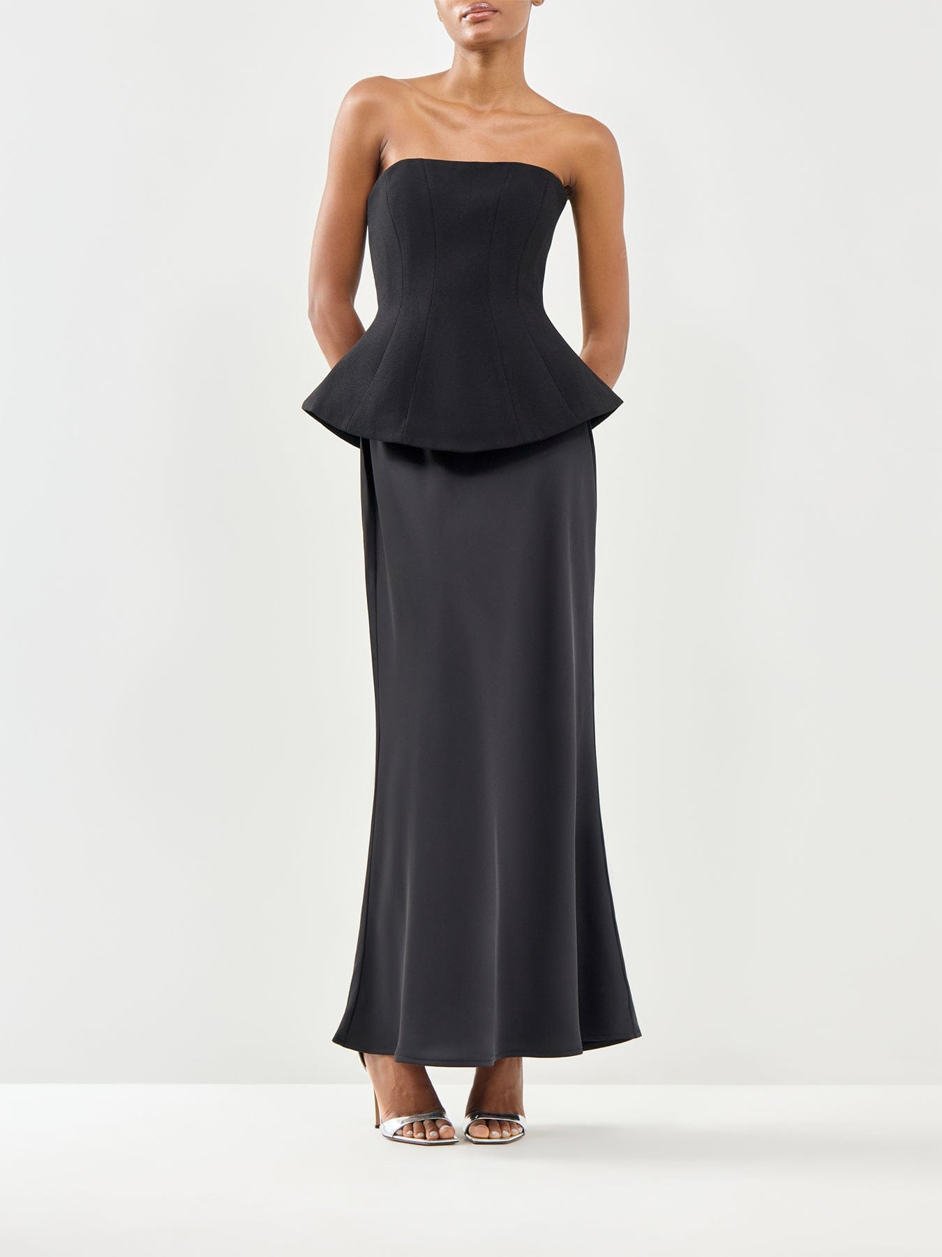 Club L London Ohio Maxi Strapless Dress Black