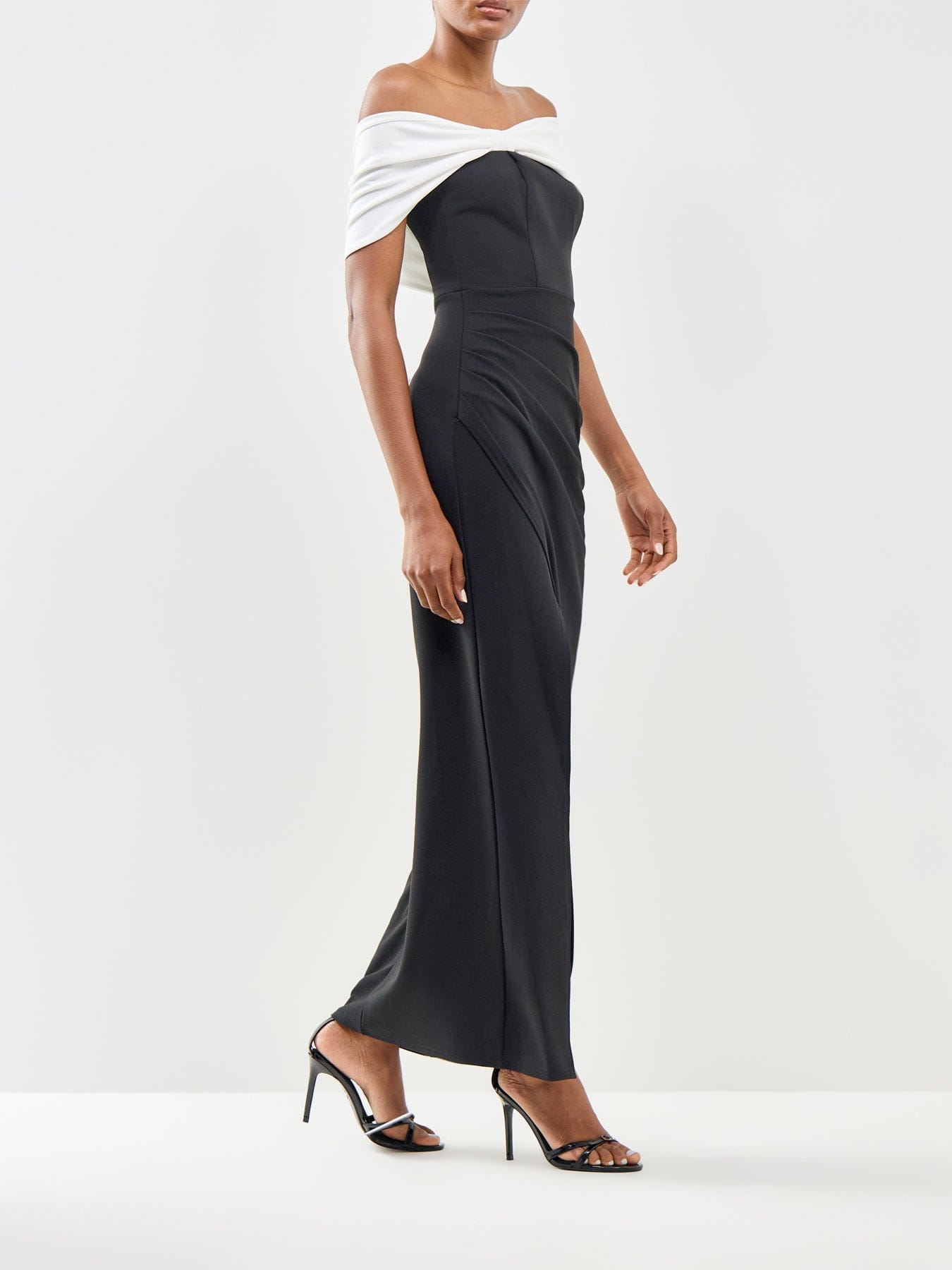 Club L London Eva Off The Shoulder Maxi Dress Black
