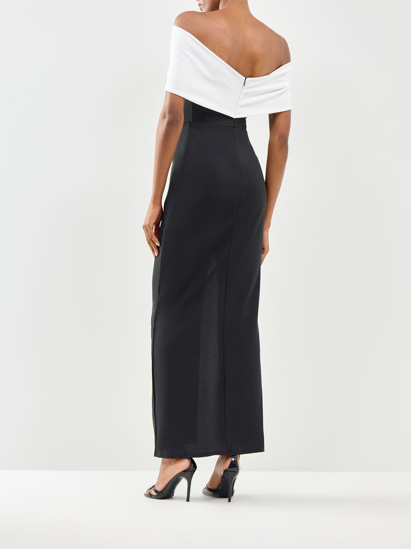Club L London Eva Off The Shoulder Maxi Dress Black