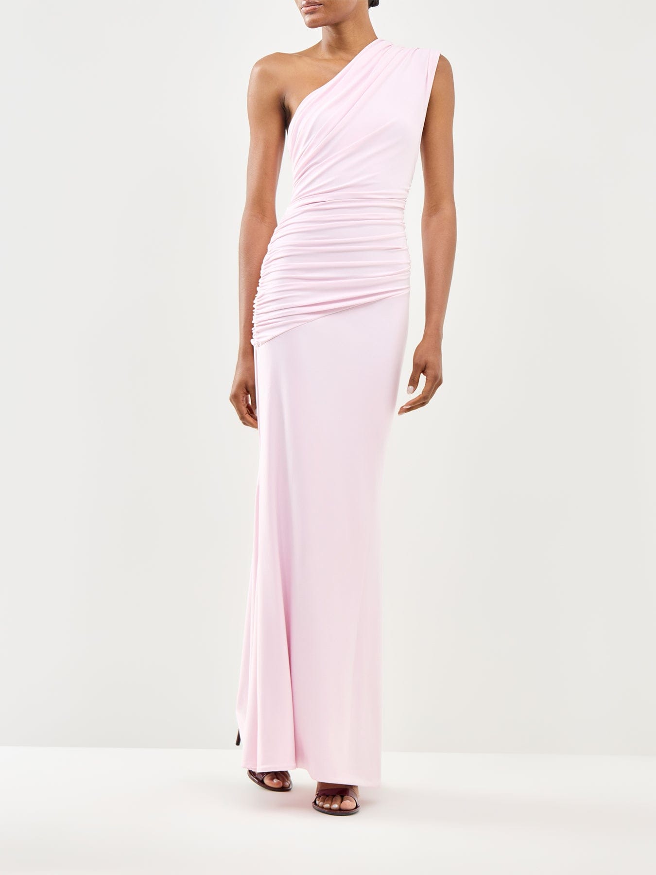 Club L London Mardi One Shoulder Gown Pink