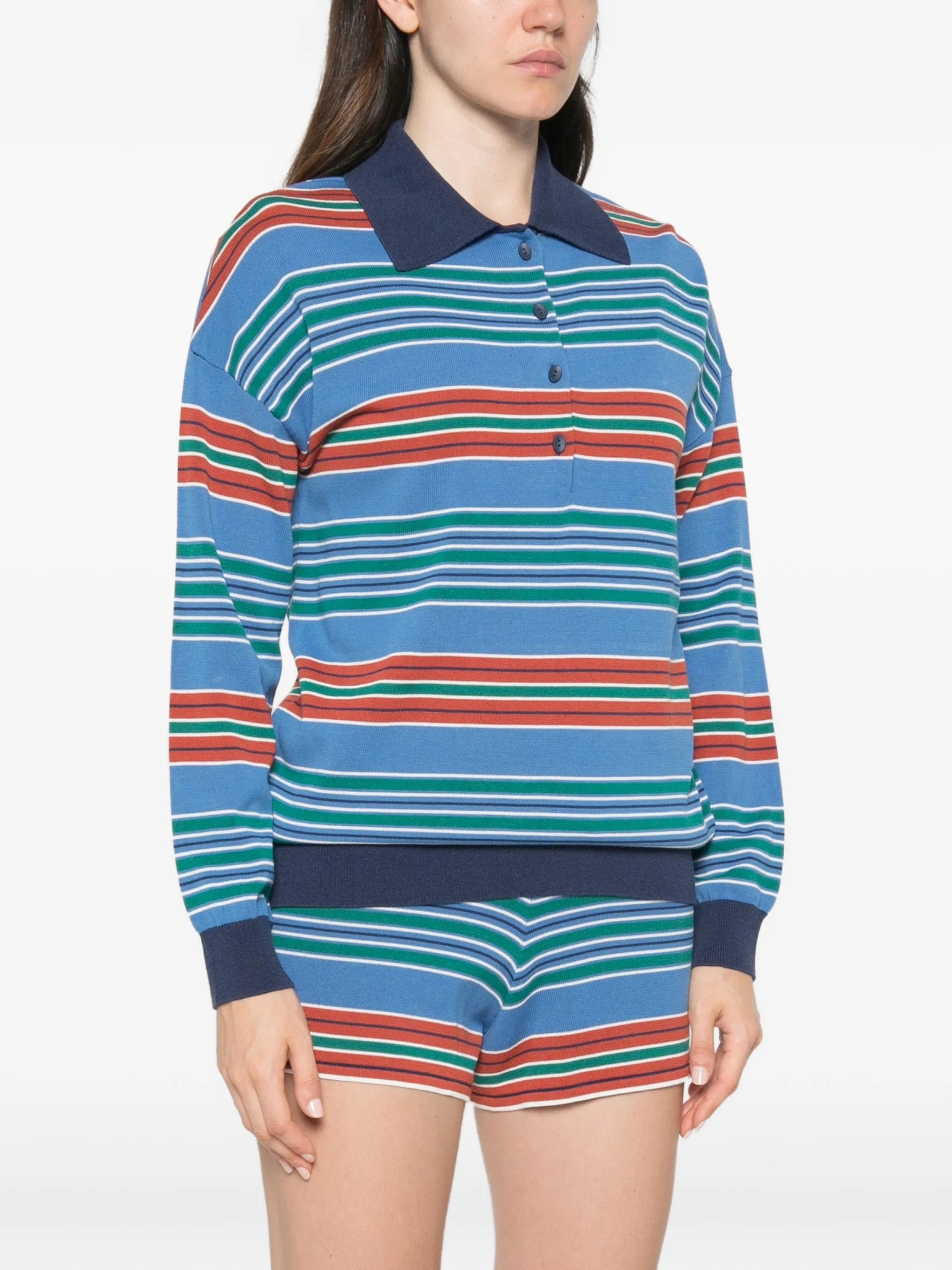 Faithfull striped oversized polo shirt