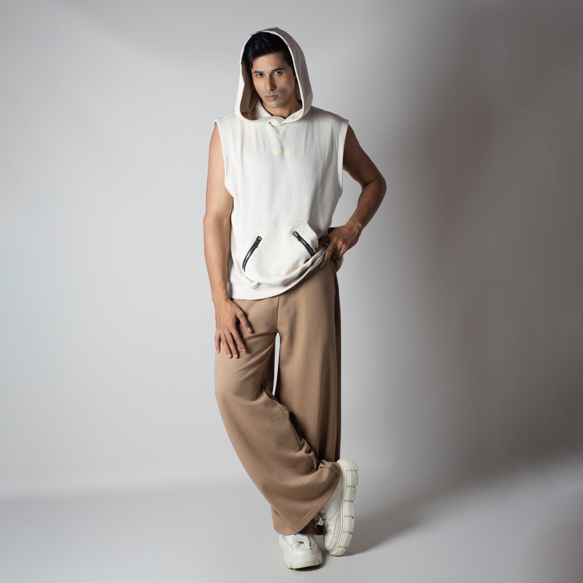 Hophead IVORY AXIS SLEEVELESS HOODIE