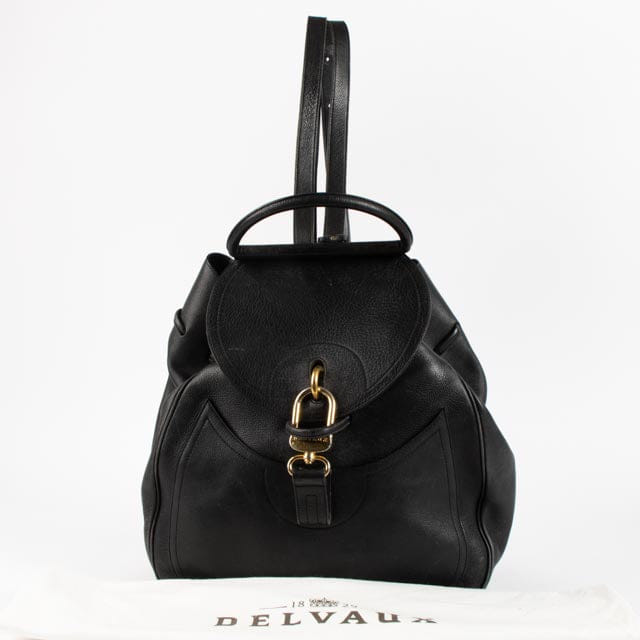 Delvaux Black Leather Lucifer Backpack