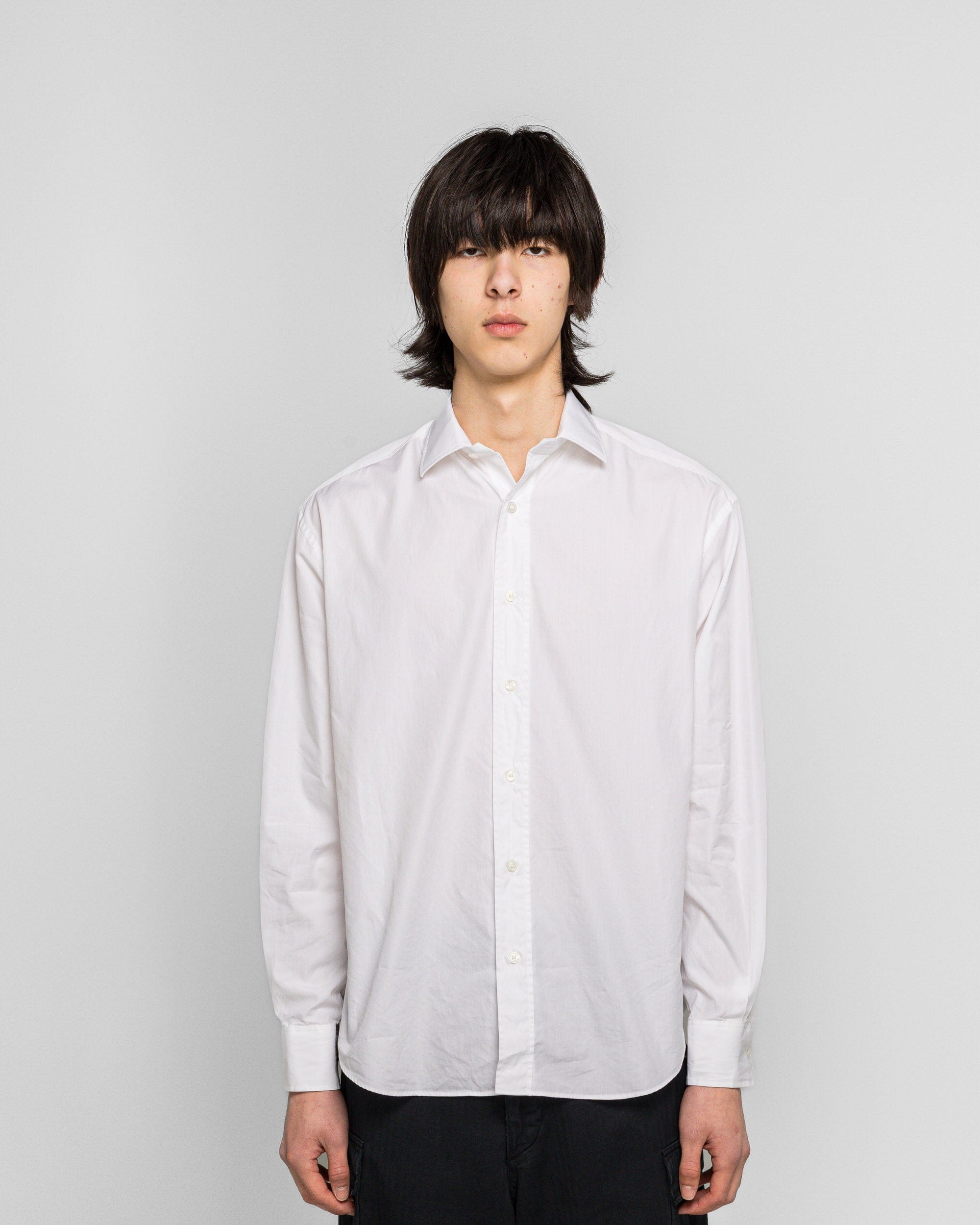 A.presse Spread Collar Shirts - White