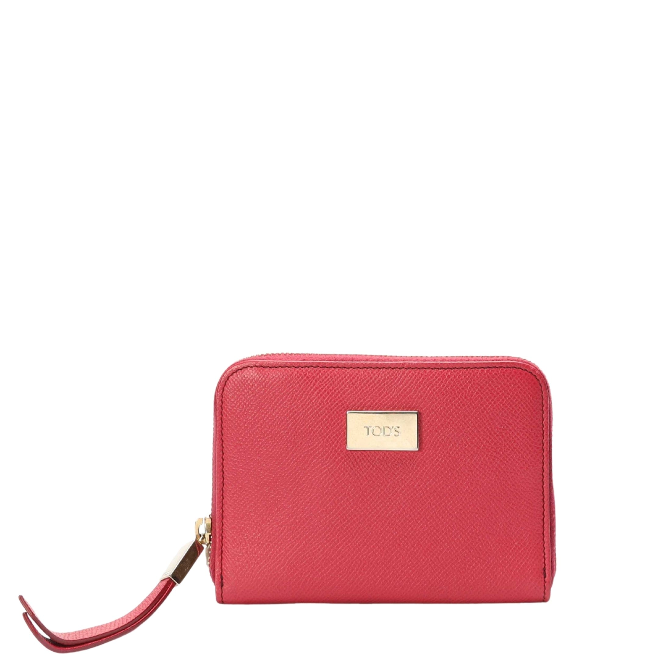 Tods Pink Zip Around Wallet