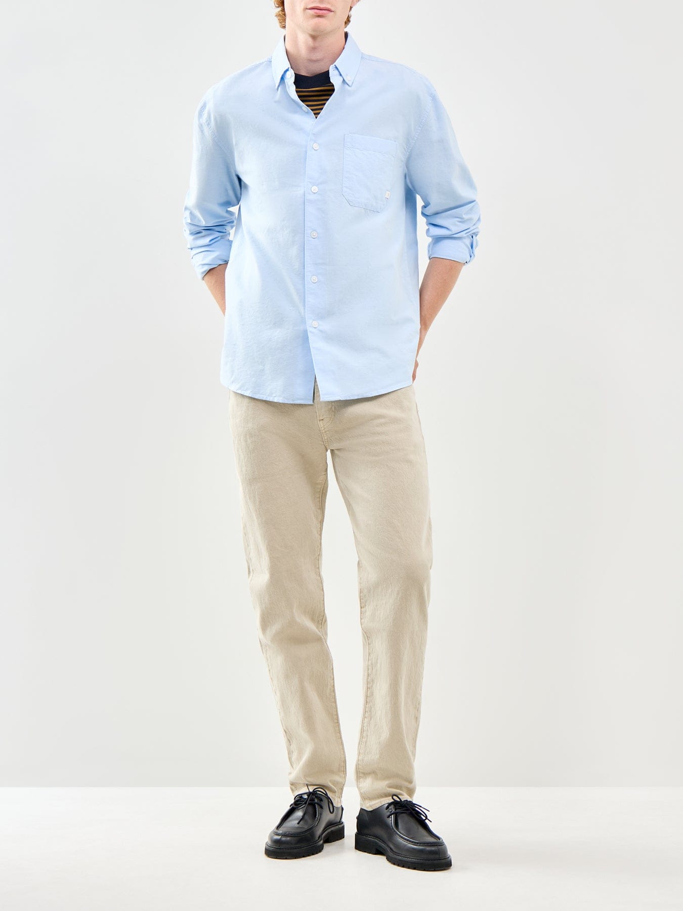 Farah Brewer Organic Cotton Long Sleeve Shirt Sky Blue
