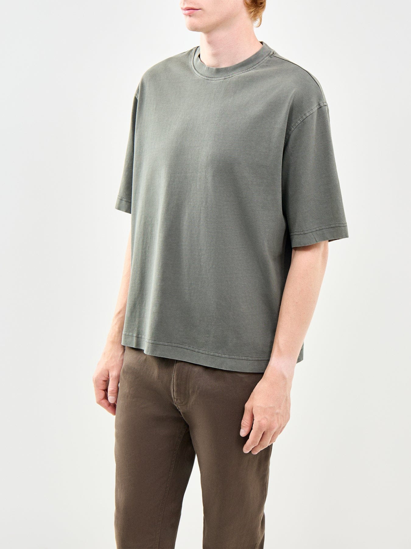 Selected Boxy Crew Neck T - Shirt Grey