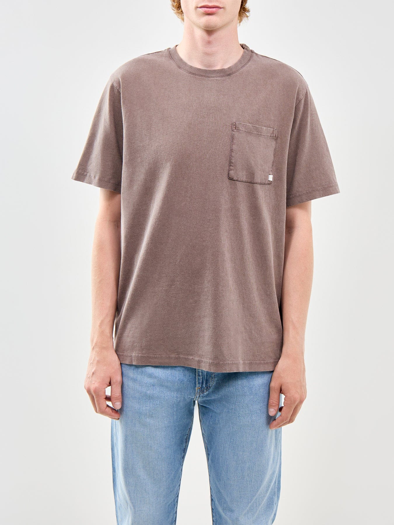 Farah Stacy Garment Dyed Pocket T - Shirt Brown