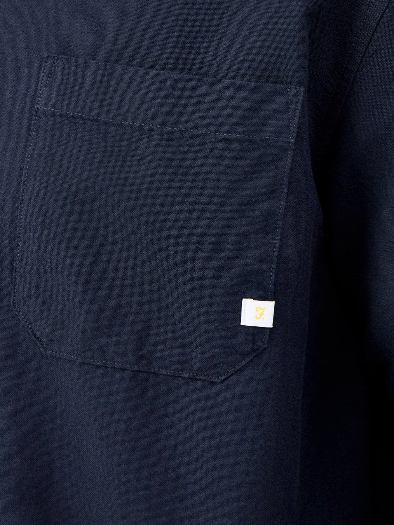 Farah Brewer Organic Cotton Long Sleeve Shirt Navy