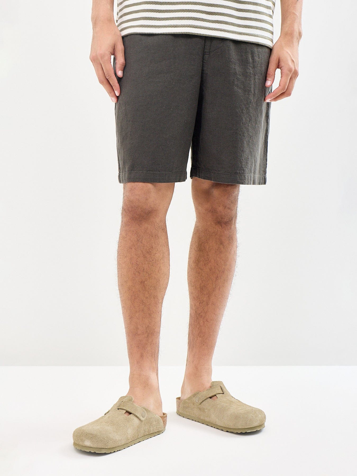 Selected Harvey Regular Fit Linen Blend Shorts Brown