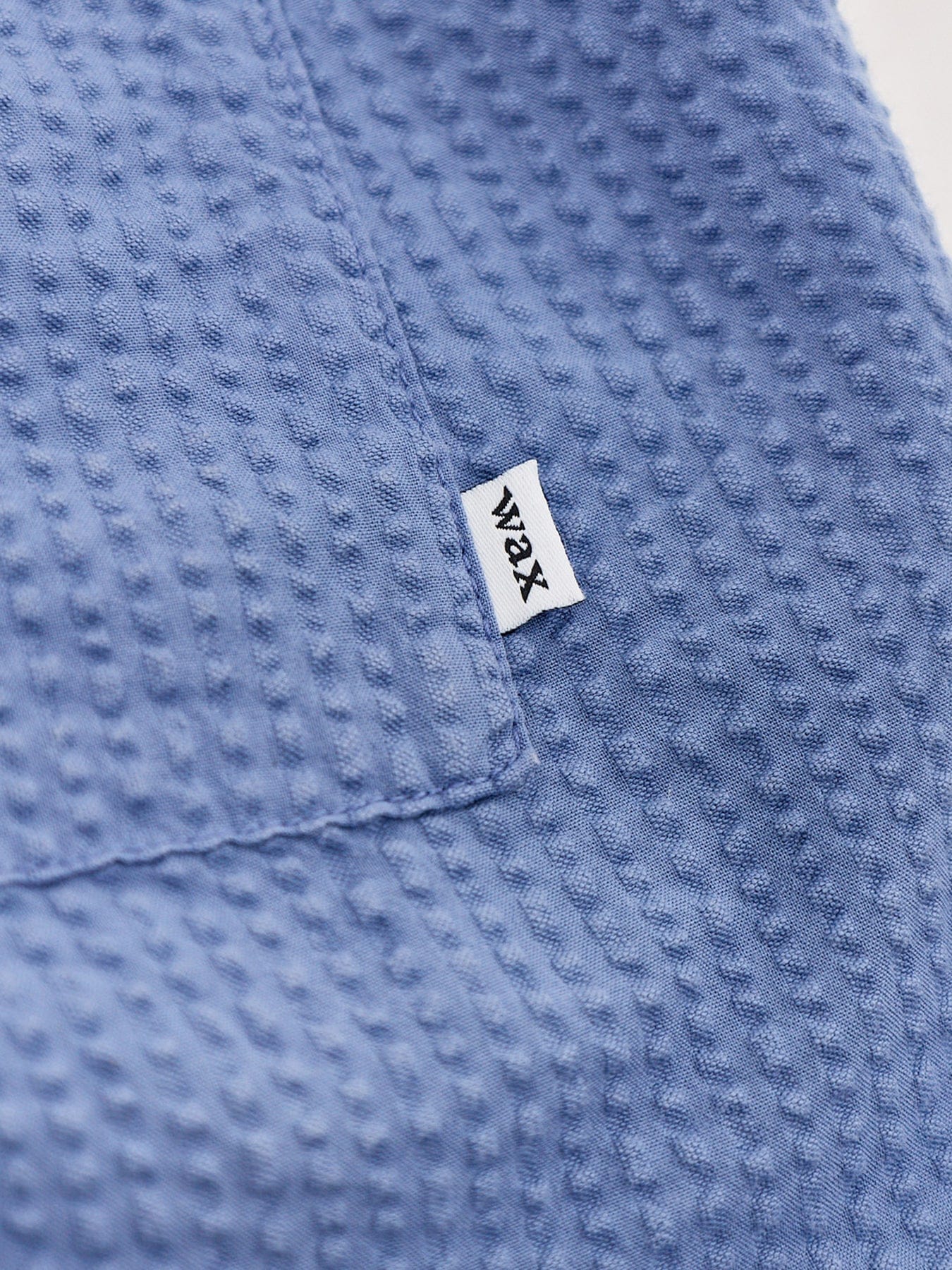 WAX London Mescal Cotton Seersucker Shorts Blue