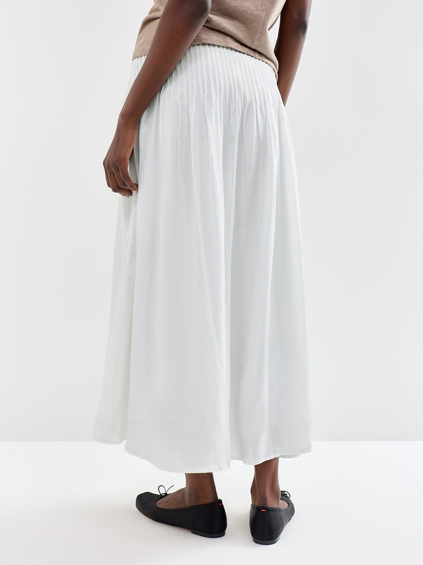 Nobody's Child Harriet Pintuck Maxi Skirt White