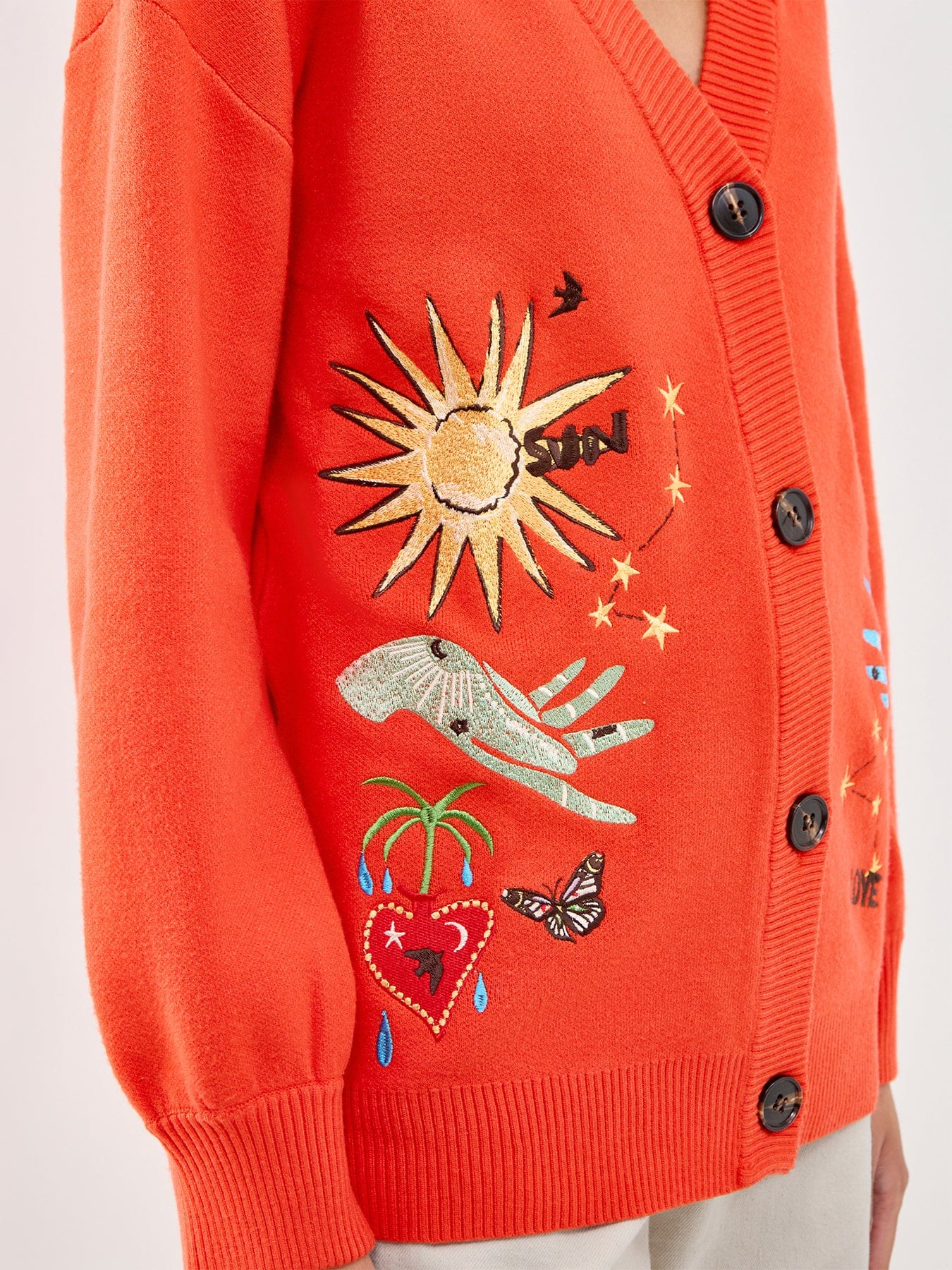 Never Fully Dressed Tomato Celestial Cardigan Red