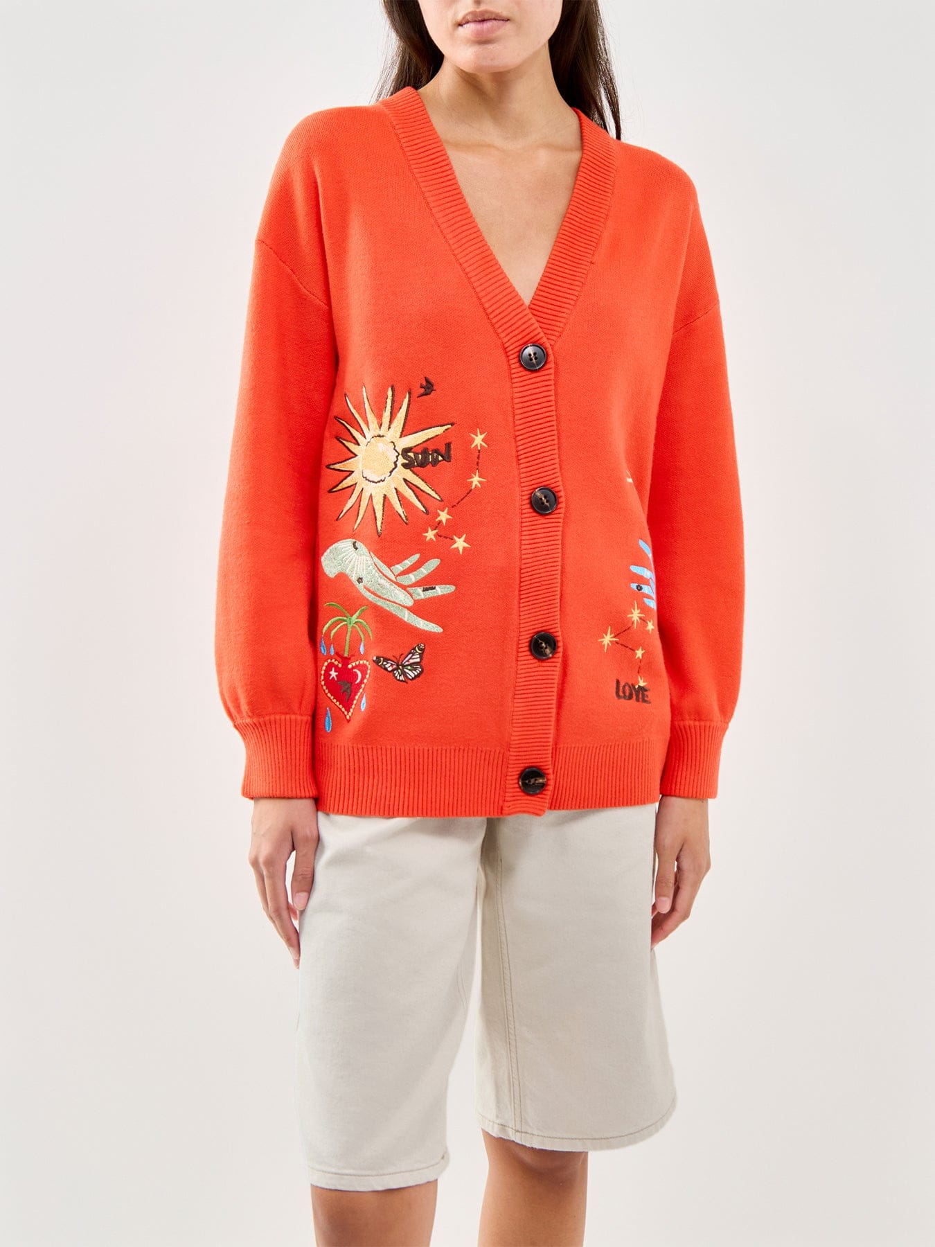 Never Fully Dressed Tomato Celestial Cardigan Red