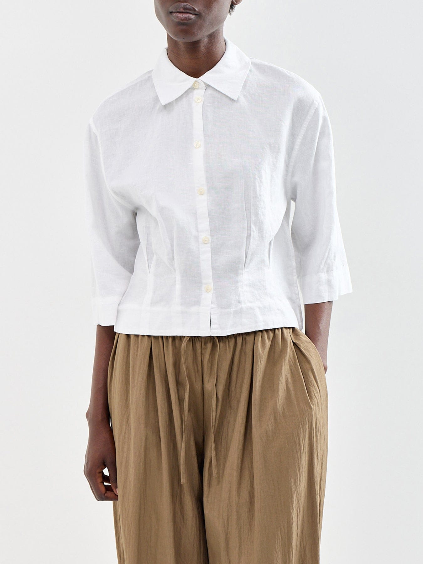 Selected Cleo Cropped Shirt White