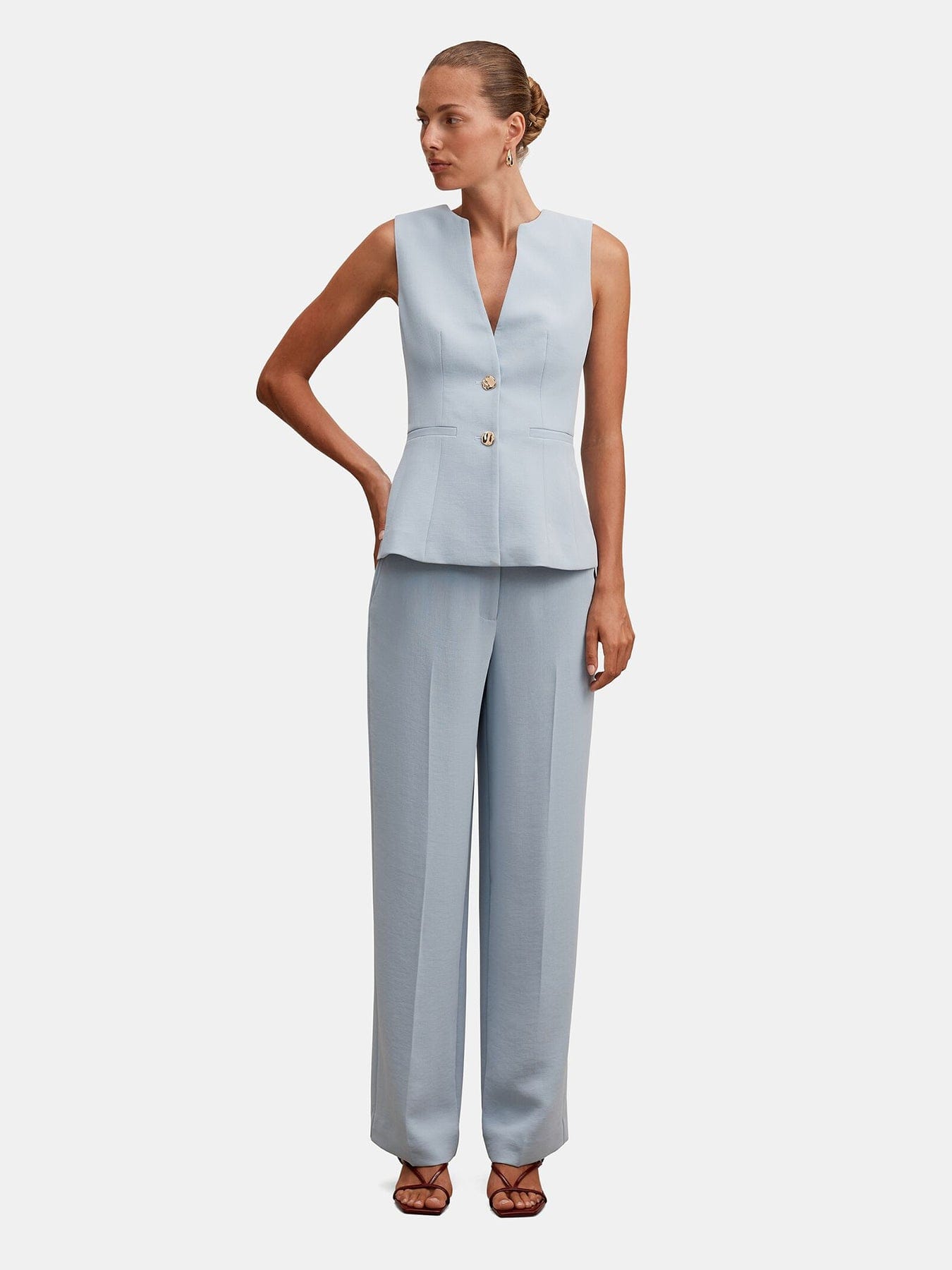 Forever New Lindsey Waistcoat Blue