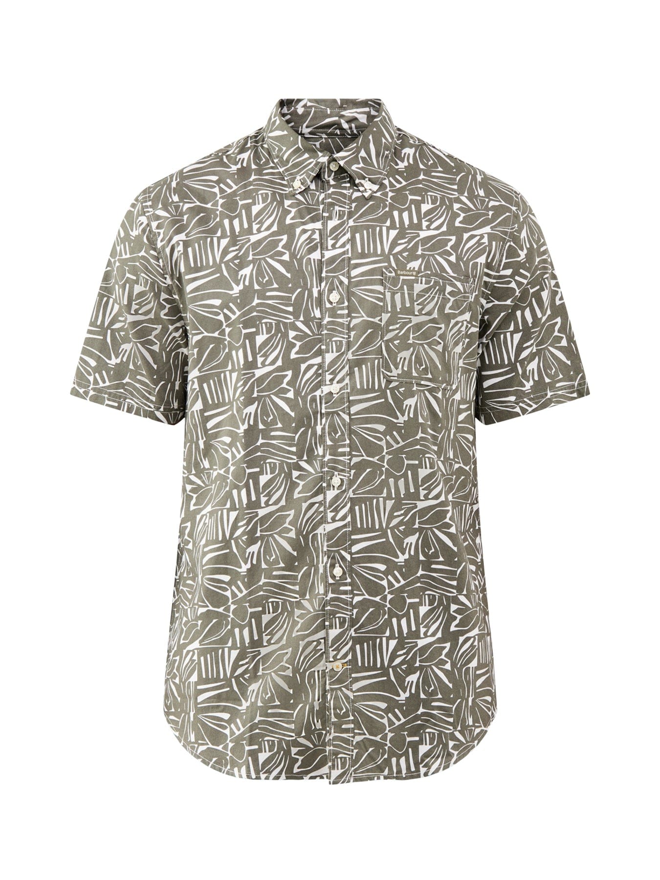 Barbour Lifestyle Orton Printed Short Sleeve Summer Shirt Olive