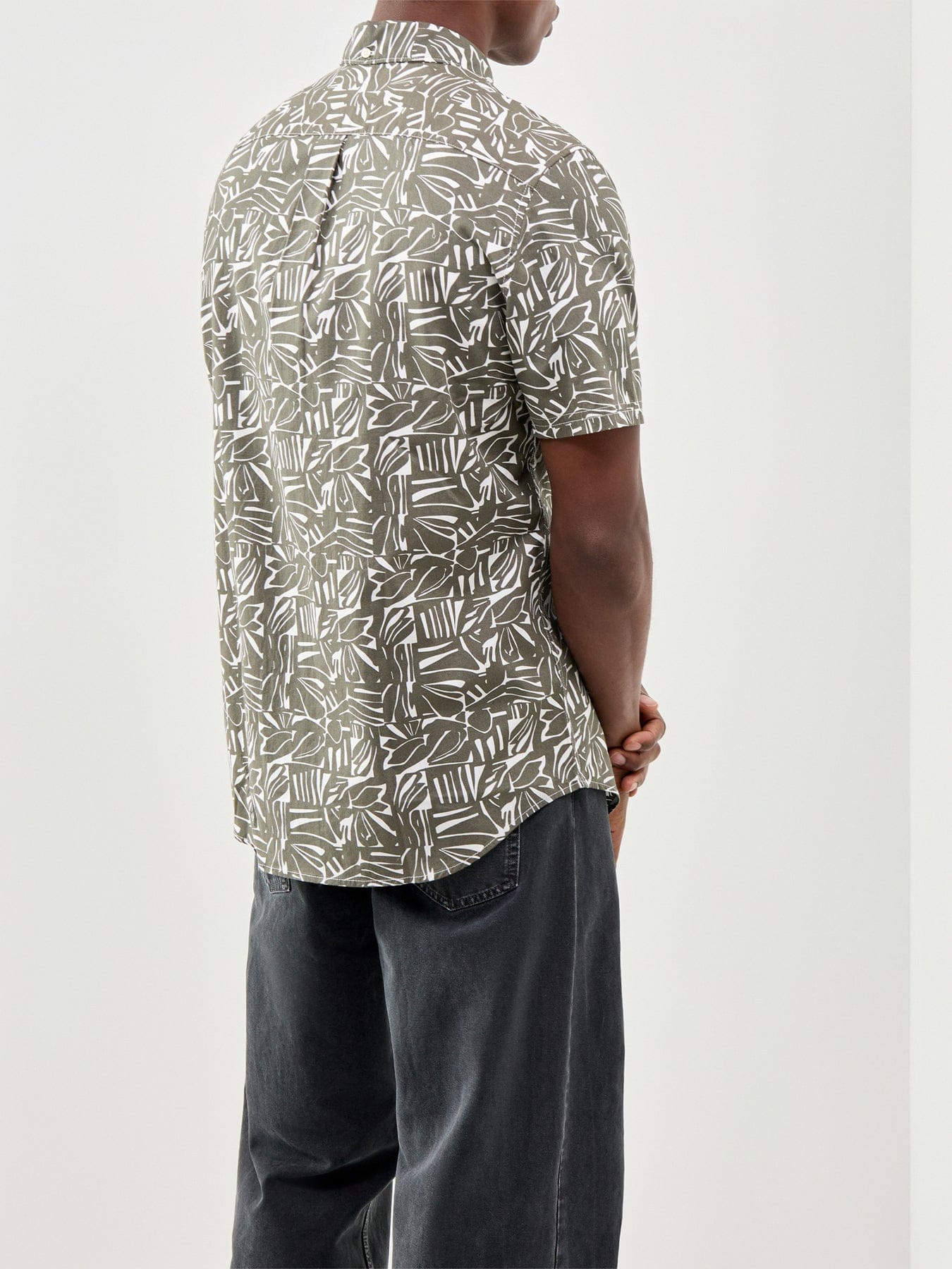 Barbour Lifestyle Orton Printed Short Sleeve Summer Shirt Olive