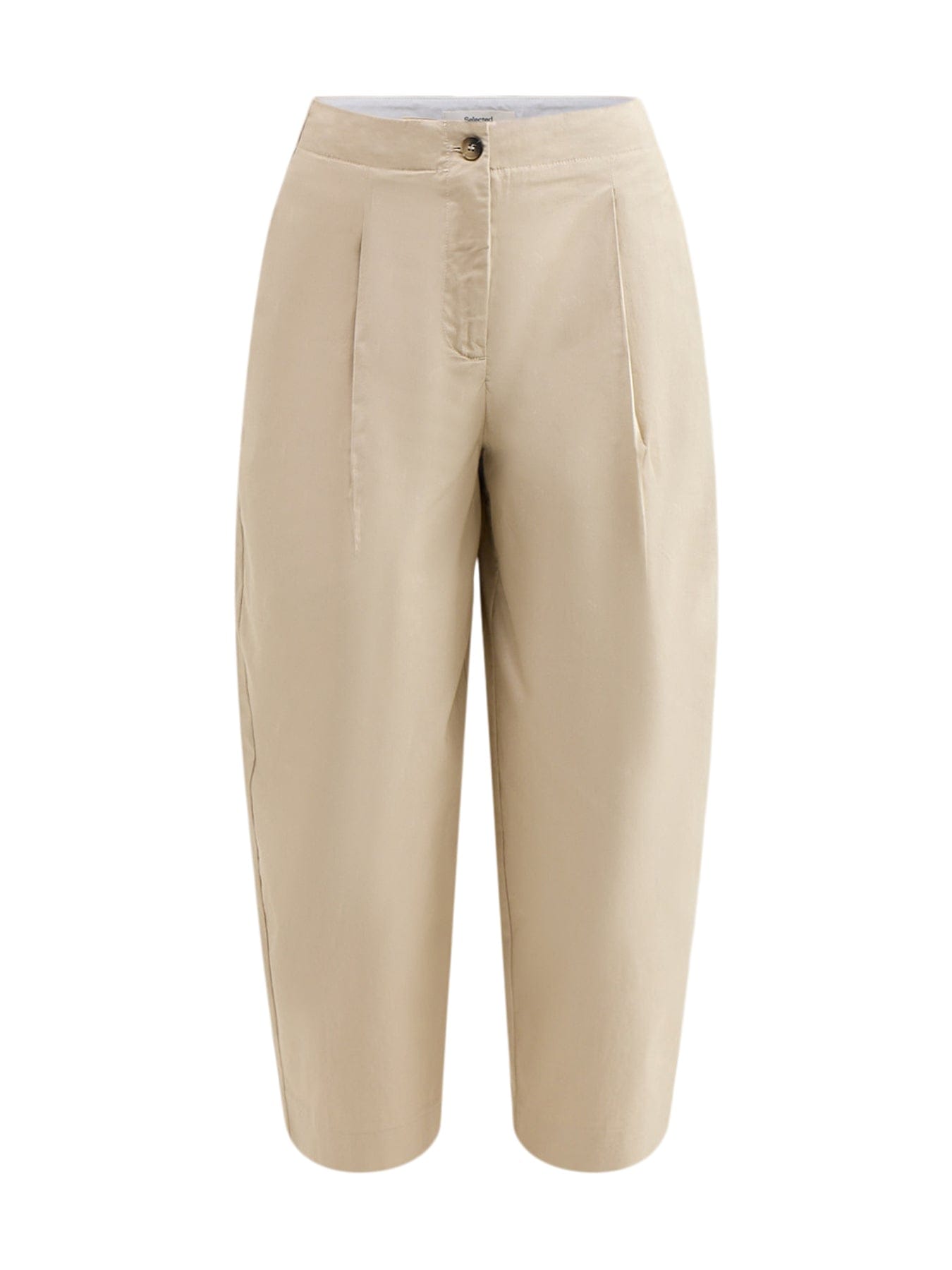 Selected Carmen High Waist Cropped Pant Beige