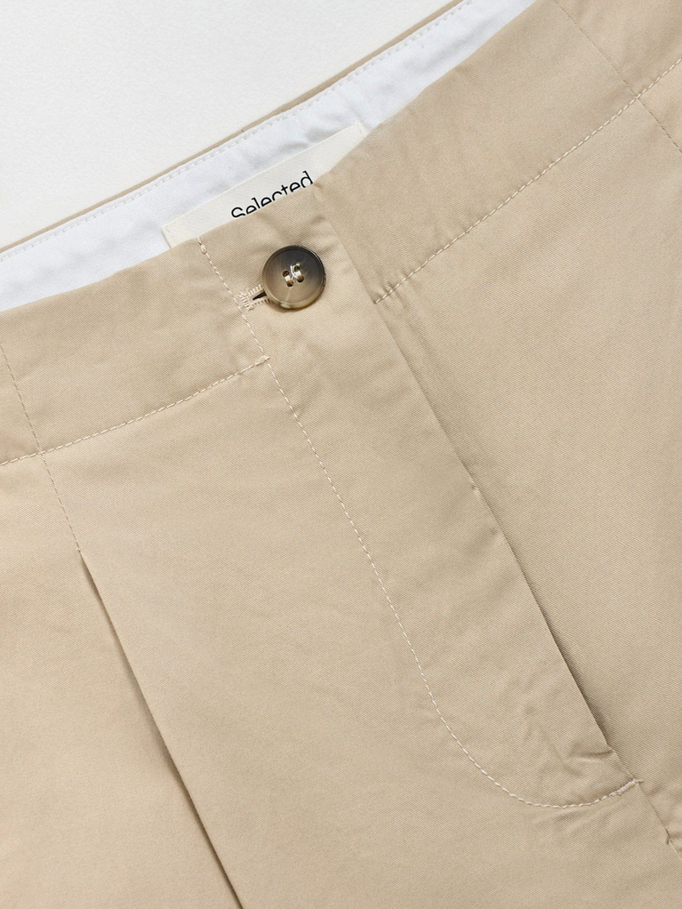 Selected Carmen High Waist Cropped Pant Beige