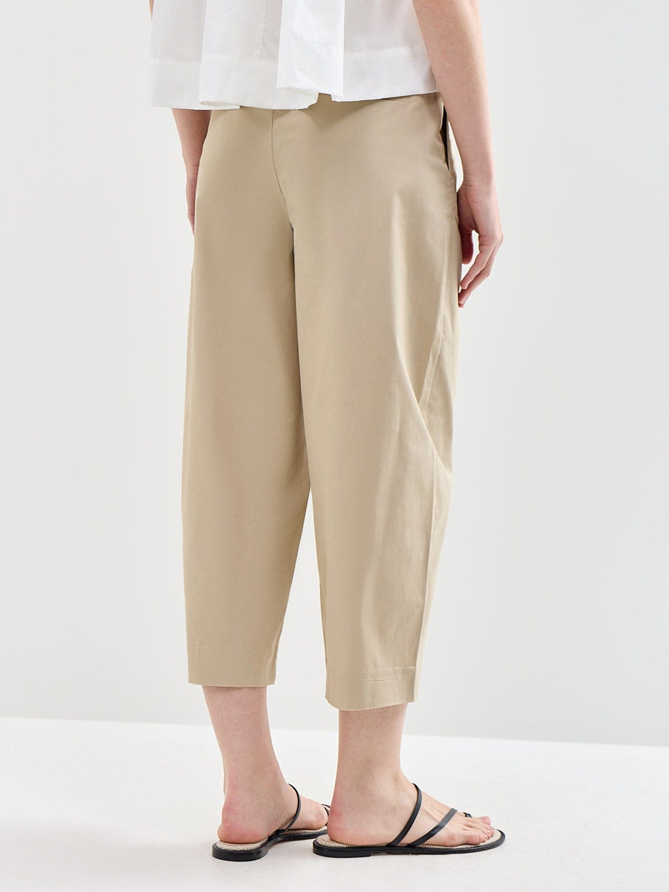 Selected Carmen High Waist Cropped Pant Beige
