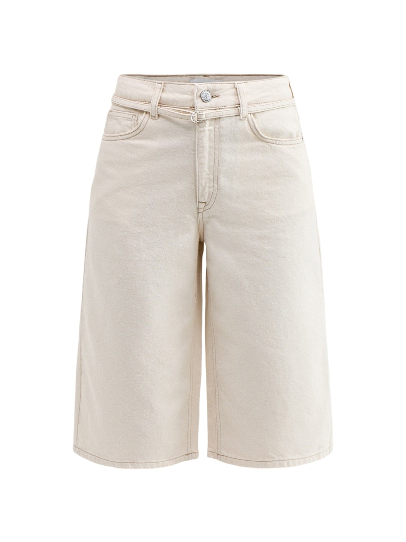 Selected Tenna Bermuda Denim Shorts Beige