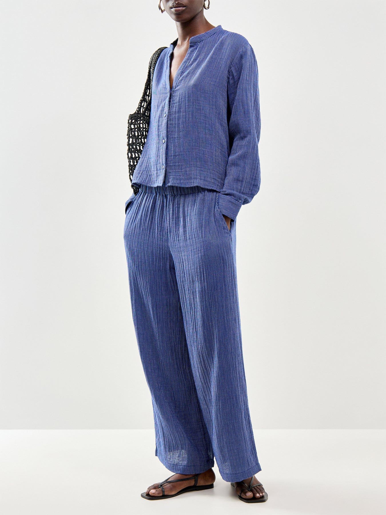 Eileen Fisher Wide Ankle Pant Blue